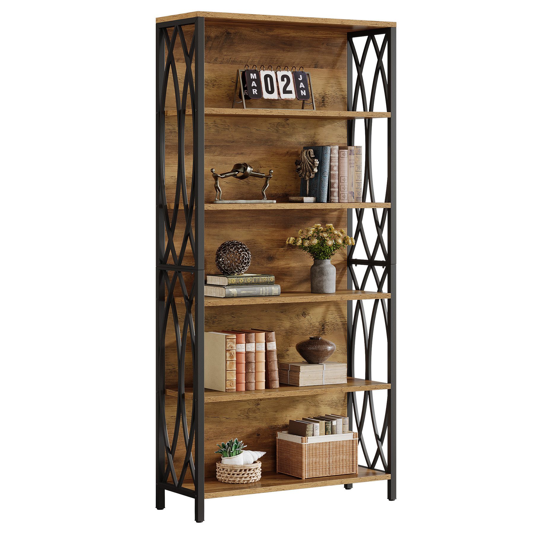 Tribesigns Bücherregal 180 cm, 6 Ebenen günstig online kaufen