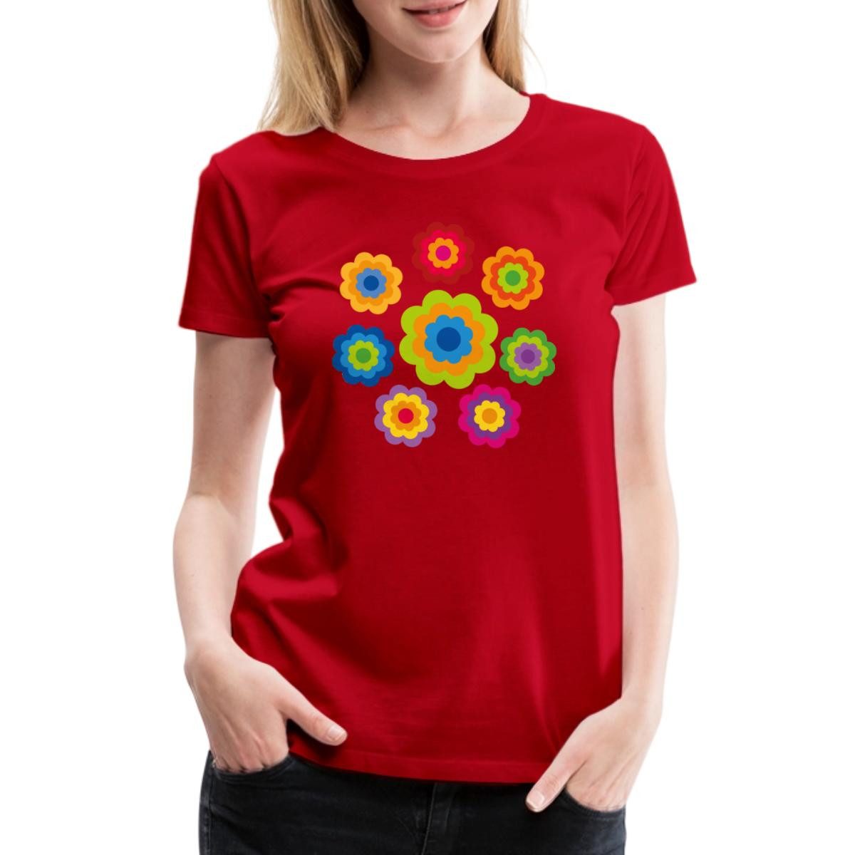 Spreadshirt T-Shirt 70er Jahre Hippie Flower günstig online kaufen