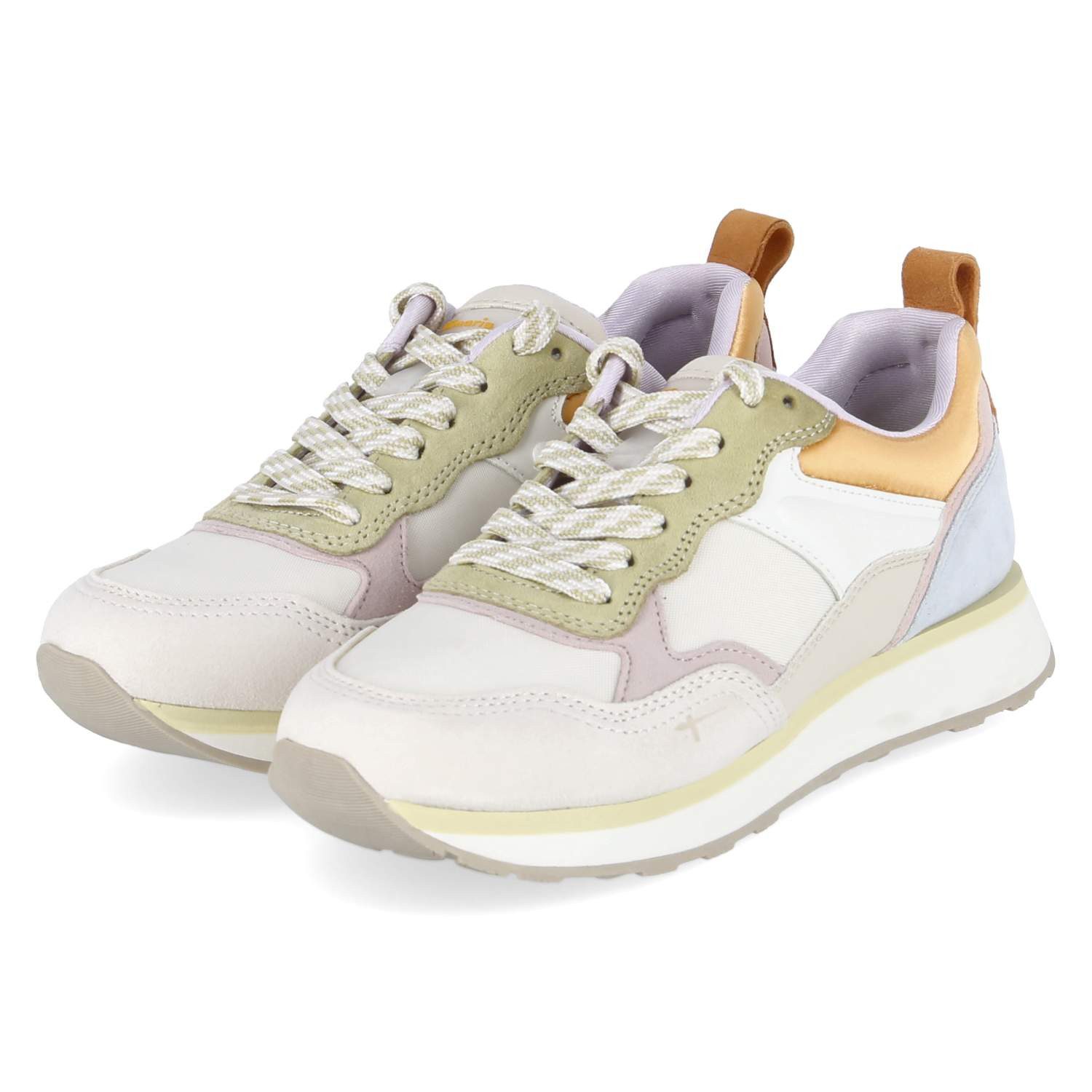 Tamaris 1-23741-43-402 Damen Synthetik, Leder & Textil beige Schnürschuh