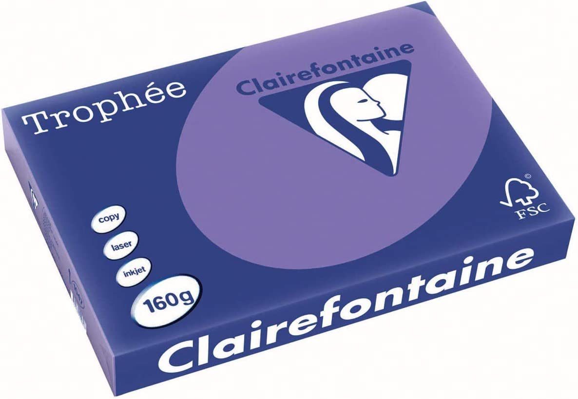 CLAIREFONTAINE Drucker- und Kopierpapier Trophee 160g/m² Violett 1047C DIN-A3 Papier Clairefontaine 250 - Blatt