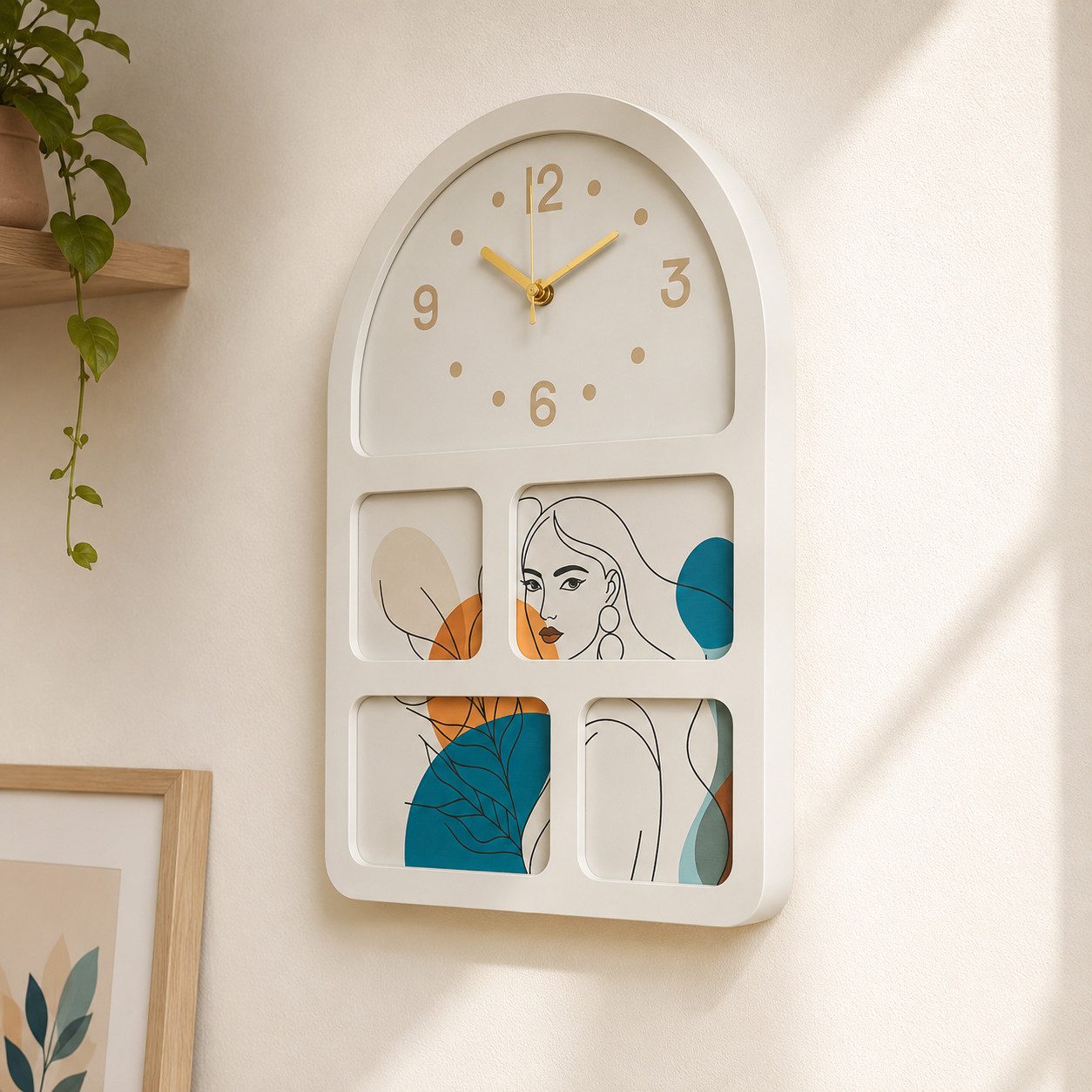 K&L Wall Art Wanduhr Shabby Chic Wanduhr mit Pendel Mädchenzimmer Wanduhren (Elegante Wohnzimmeruhr ohne Tick-Geräusche)