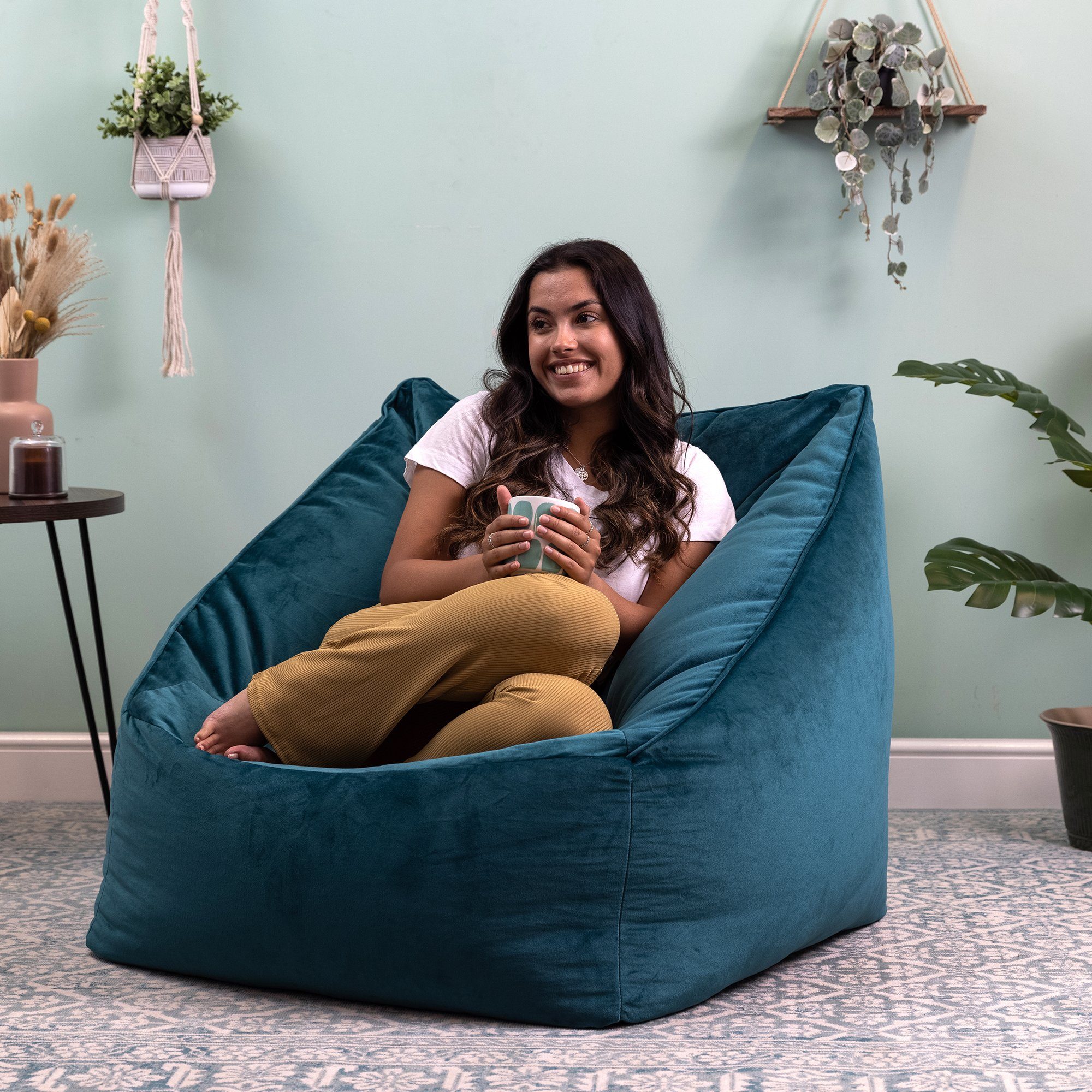 icon Sitzsack Riesen Sessel aus Samt günstig online kaufen
