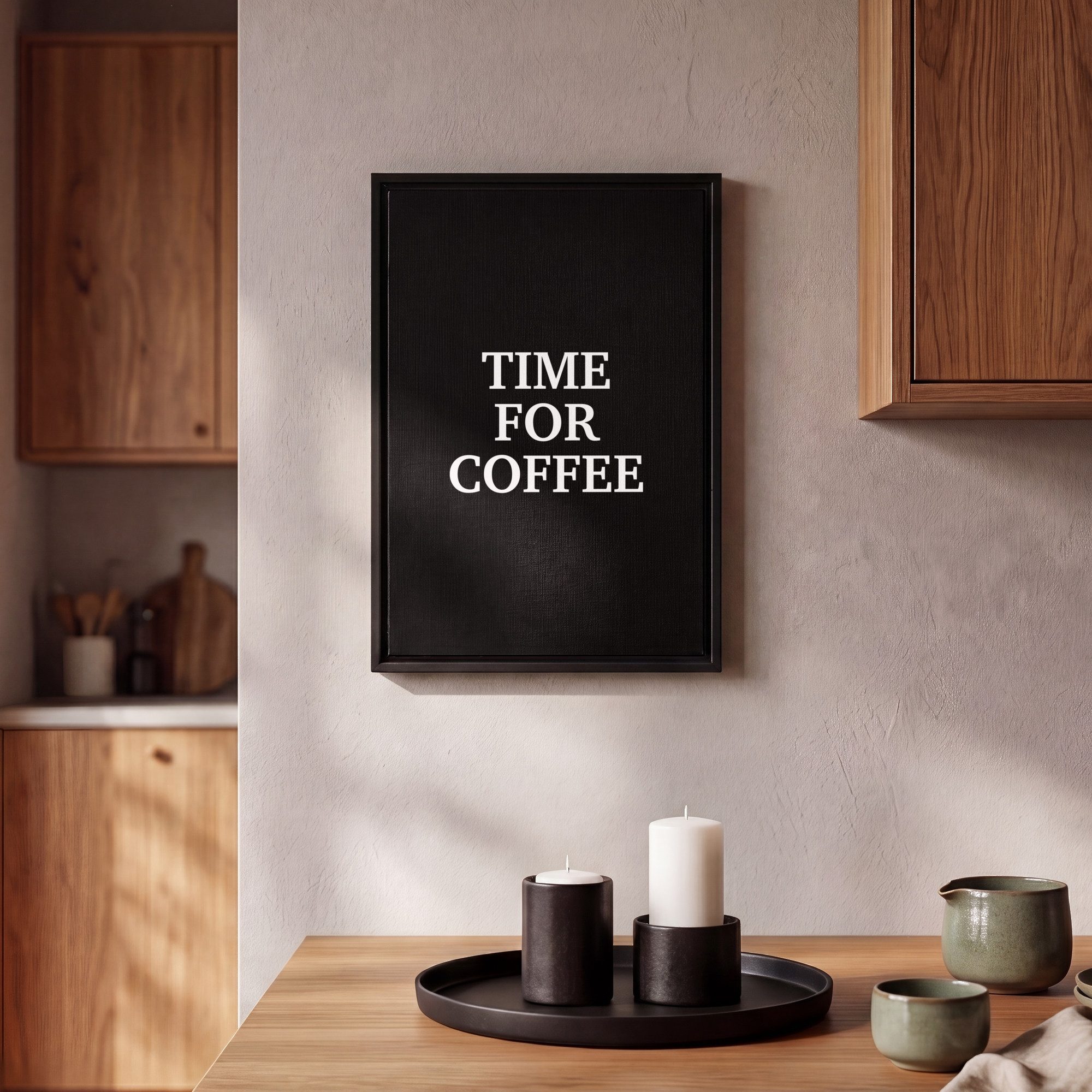 OneMillionCanvasses® Leinwandbild mit Rahmen - Zitate - Briefe - Kaffee - Schwarz, Fotodruck (1 St), Deko für Wohnzimmer Schlafzimmer Küche 20x30cm – Bild 2 von 5