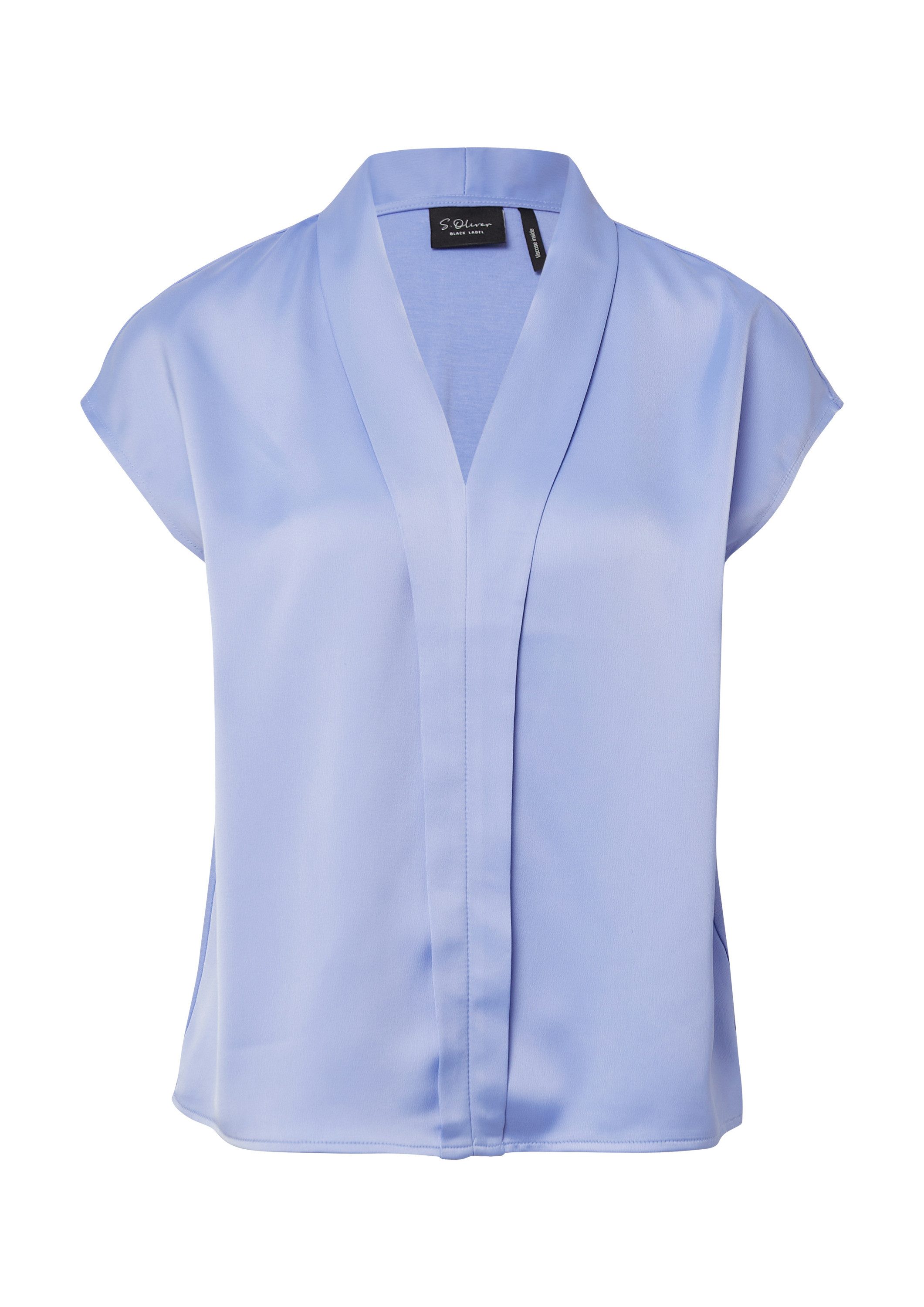 s.Oliver Kurzarmshirt T-Shirt Blusenshirt aus Viskose mit V-Ausschnitt günstig online kaufen
