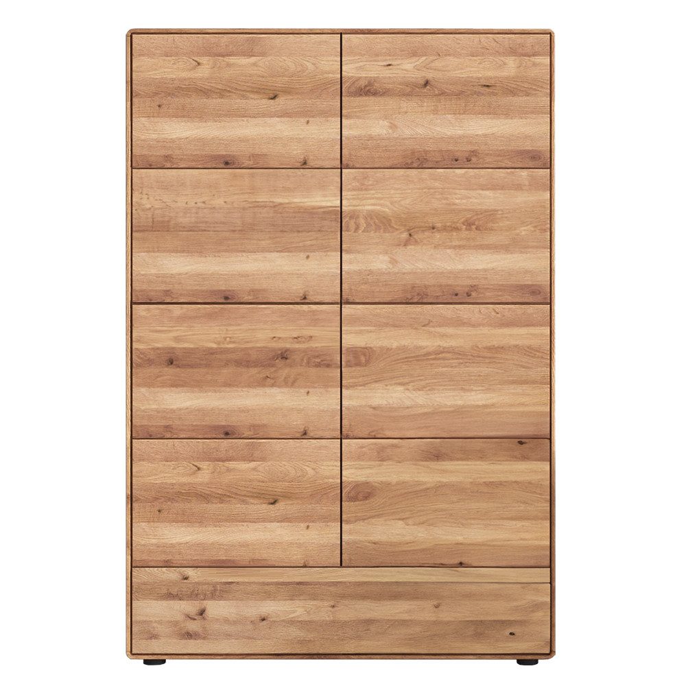 Lomadox Highboard KALAMARIA-69, in massiver Eiche mit 2 Türen und 1 Schublade