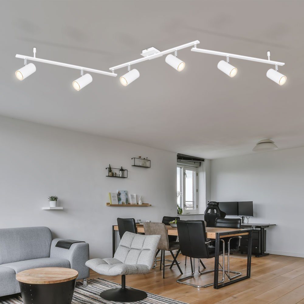 GLOBO LIGHTING Deckenspot, Leuchtmittel nicht inklusive, Spot Leiste Deckenstrahler 4 flammig Deckenleuchte weiß, Spots