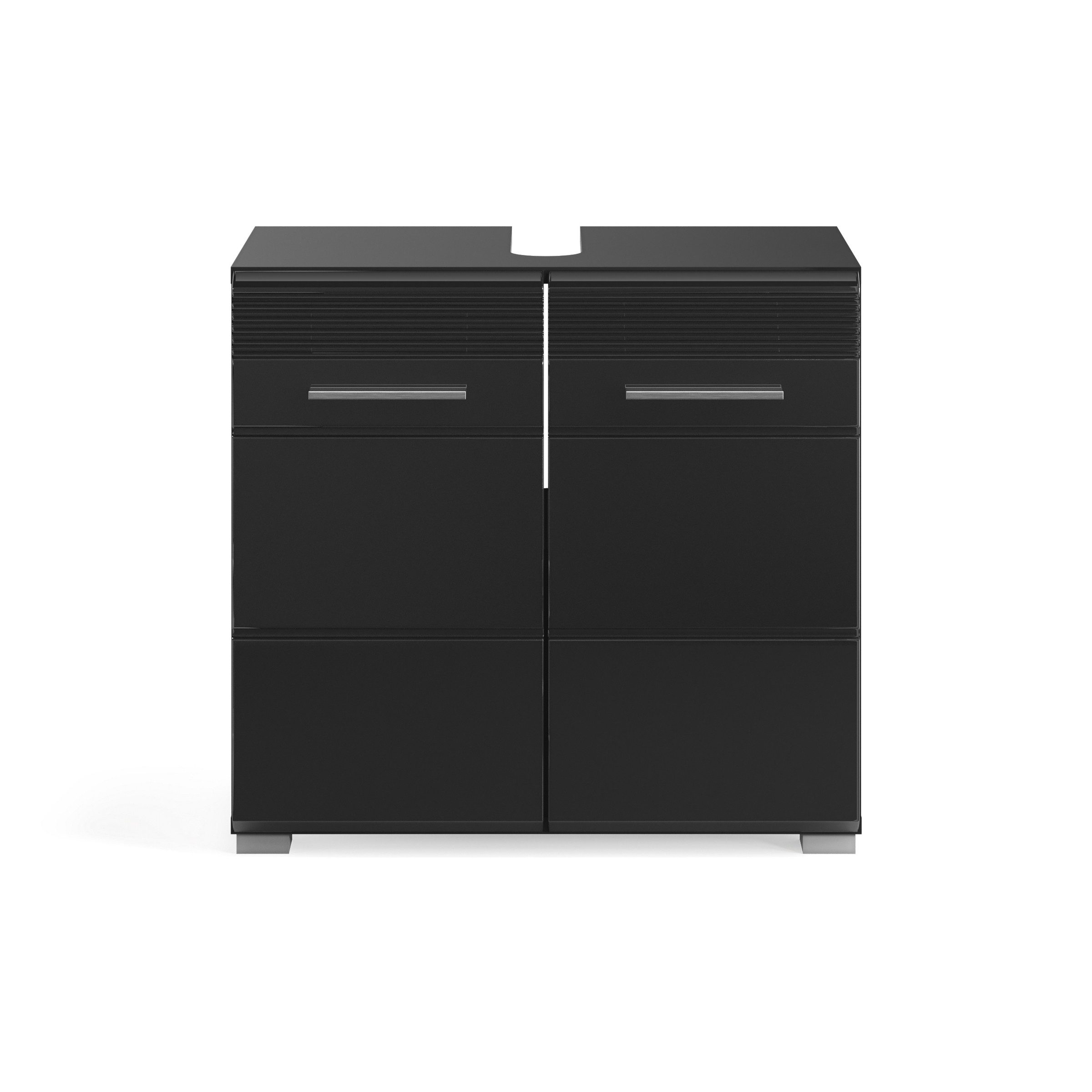 freiraum Waschbeckenunterschrank Linus in Schwarz Hochglanz - 60x56x34cm (BxHxT) – Bild 2 von 5