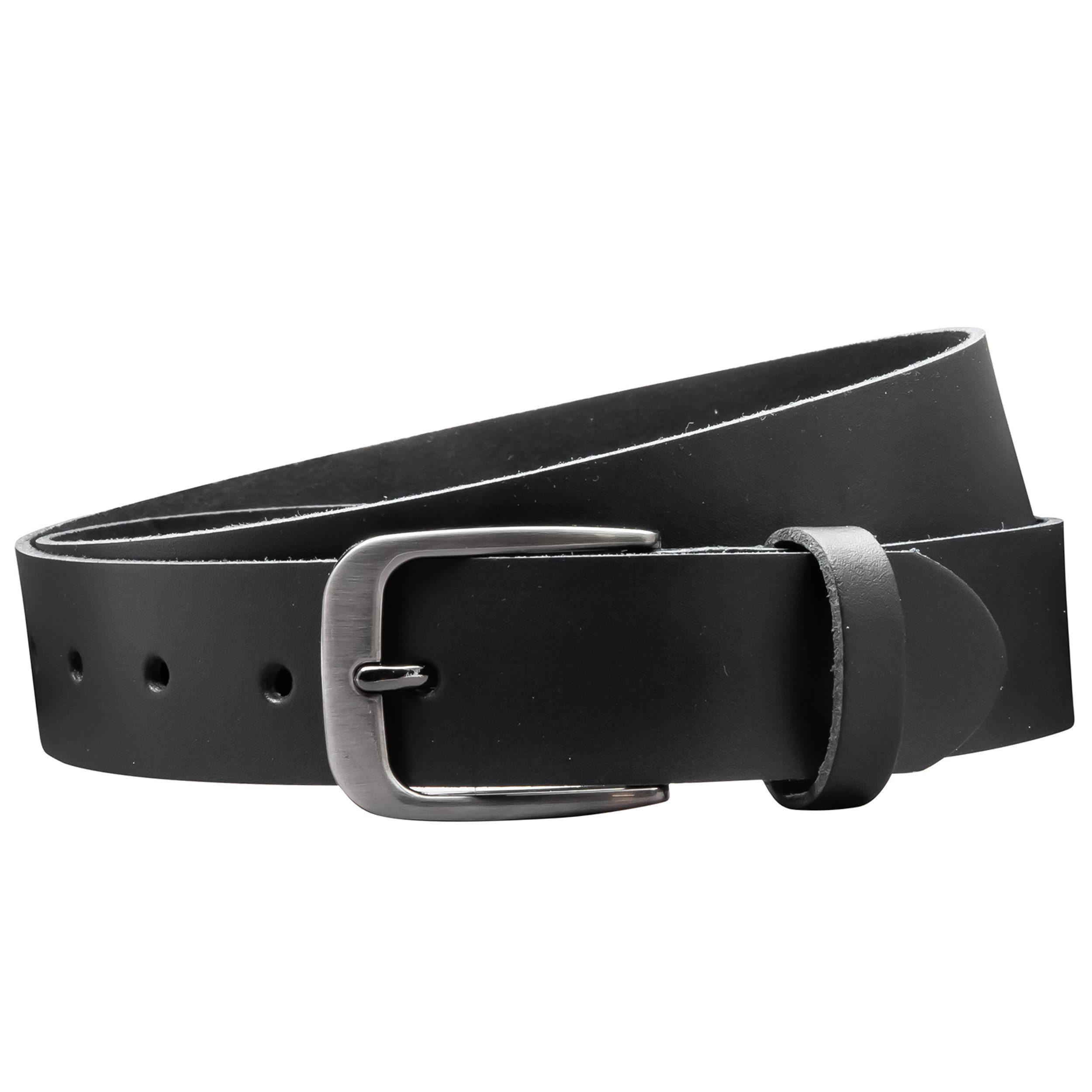 COLOGNEBELT Ledergürtel OM434-SL-Schwarz MADE IN GERMANY, Schwarz Kürzbar, günstig online kaufen