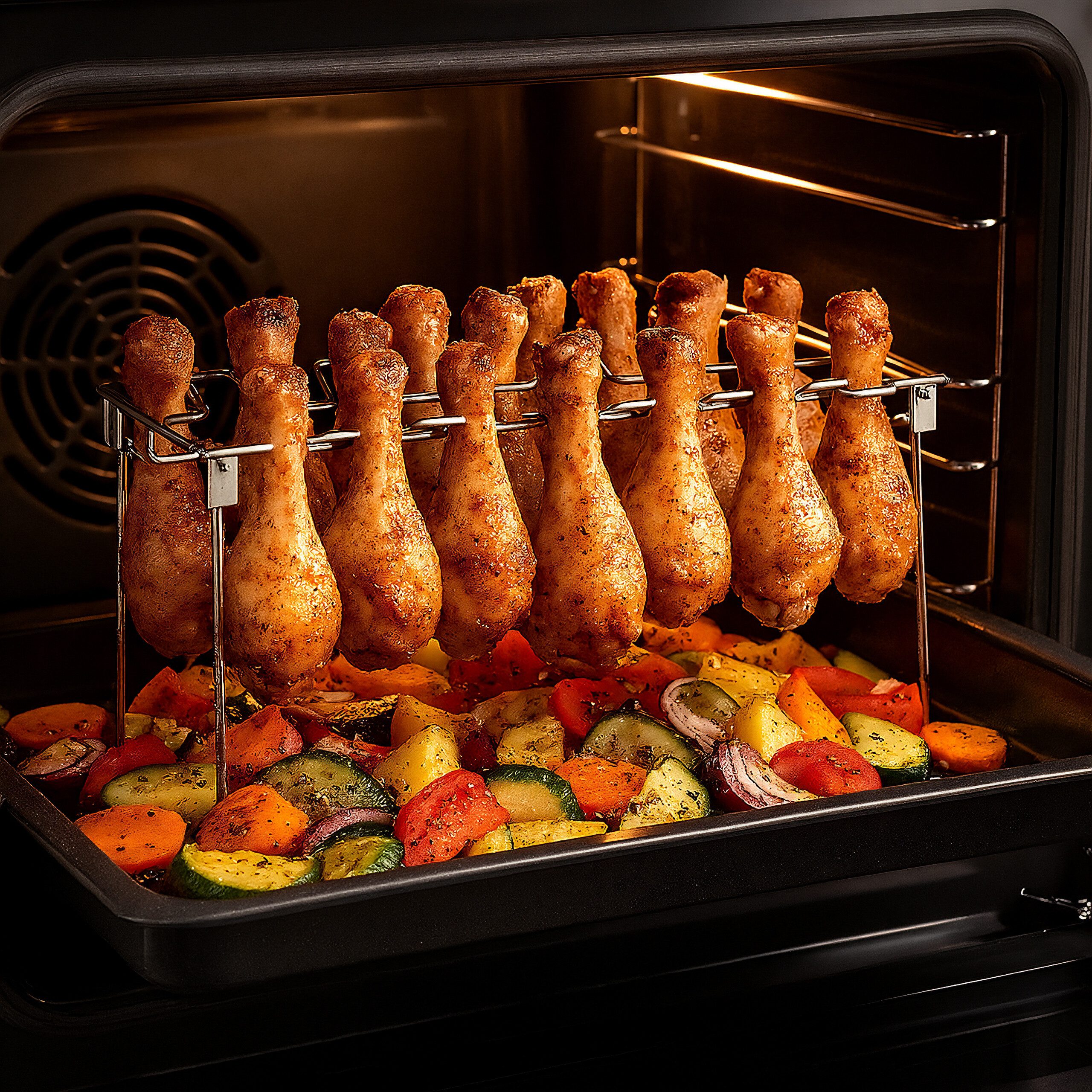 relaxdays Grillguthalter Hähnchenschenkelhalter 2er Set, Edelstahl