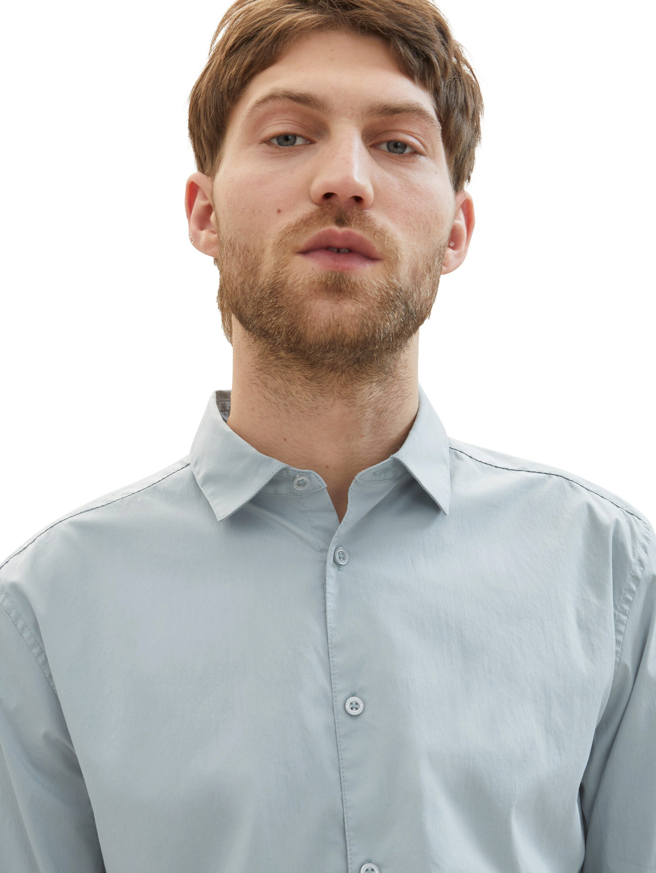 TOM TAILOR Langarmhemd Poplin mit Manschetten