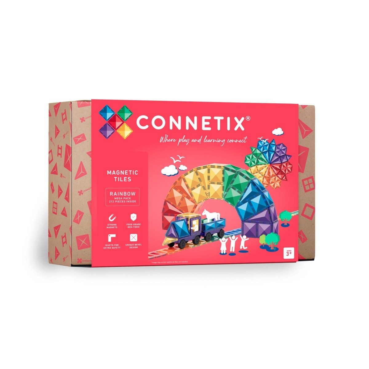 Rainbow Mega Pack verstärkte Magnete pädagogisches Lernspiel Magnetspielbausteine
