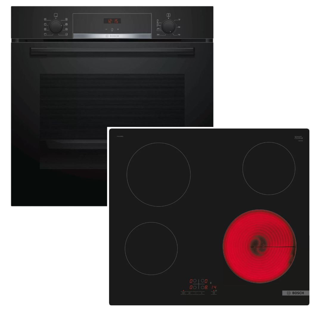 Backofen-Set EcoClean + Glaskeramik-Kochfeld TouchSelect rahmenlos autark 60cm NEU
