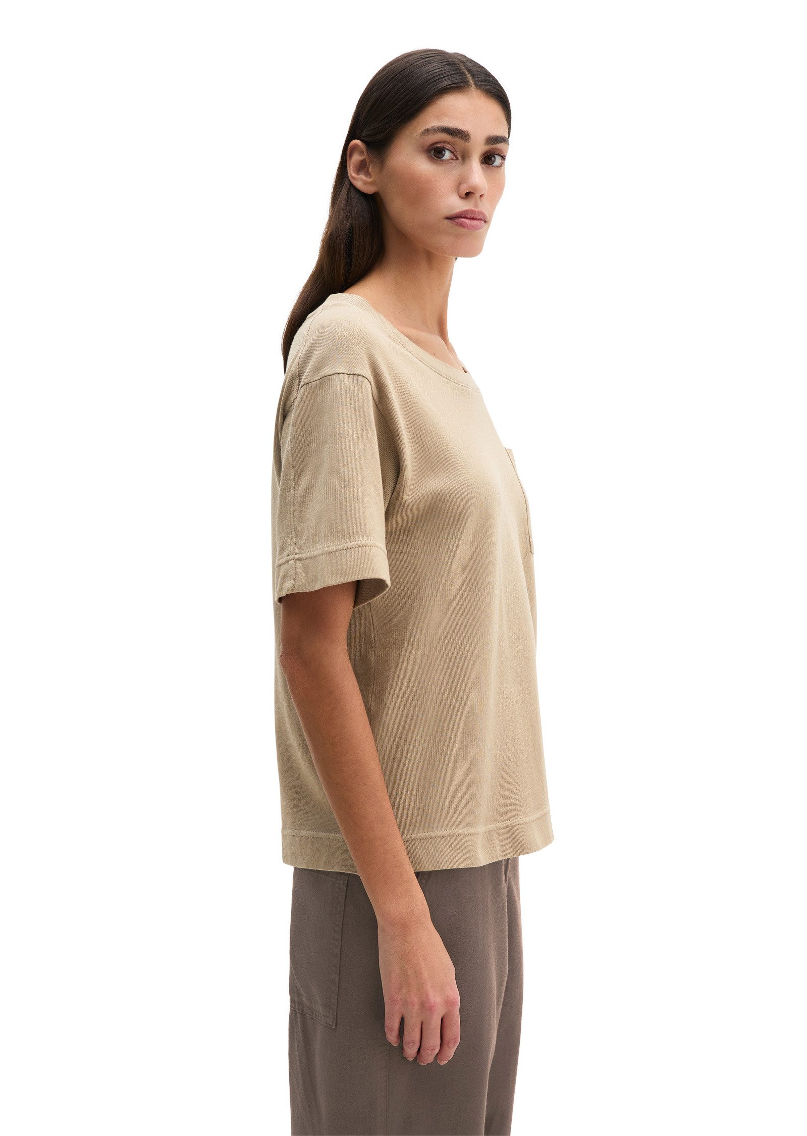 Marc O'Polo T-Shirt mit aufgesetzter Satin-Tasche