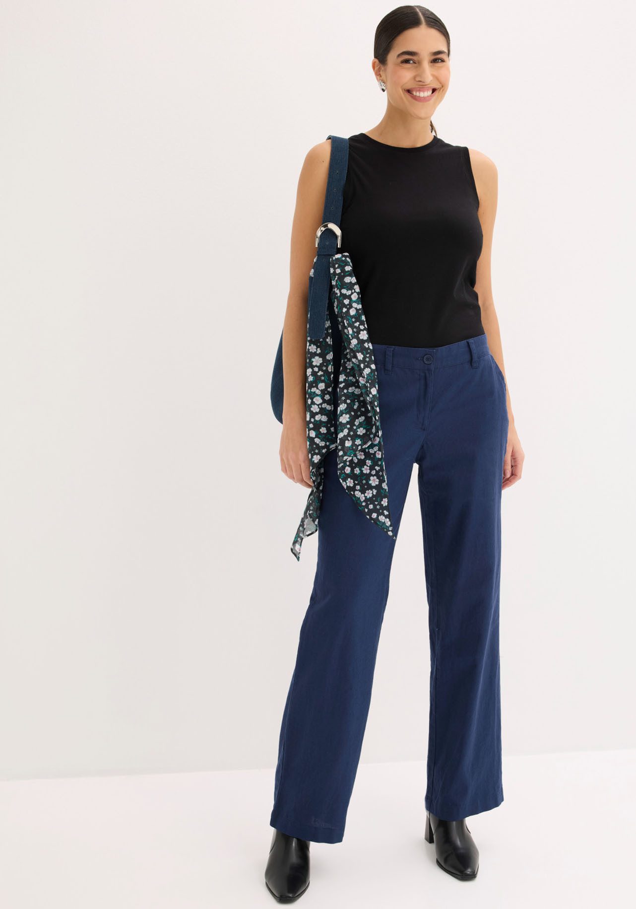 bonprix Leinenhose aus Leinen-Baumwoll-Mix, Loose Fit, komfortable Leibhöhe – Bild 5 von 5
