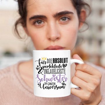 Trendation Tasse Trendation - Beste Schwester Geschenk Tasse Kaffeetasse Geburtstag Weihnachten Geschenkideen Schwestern Bruder Lustig Best Sister