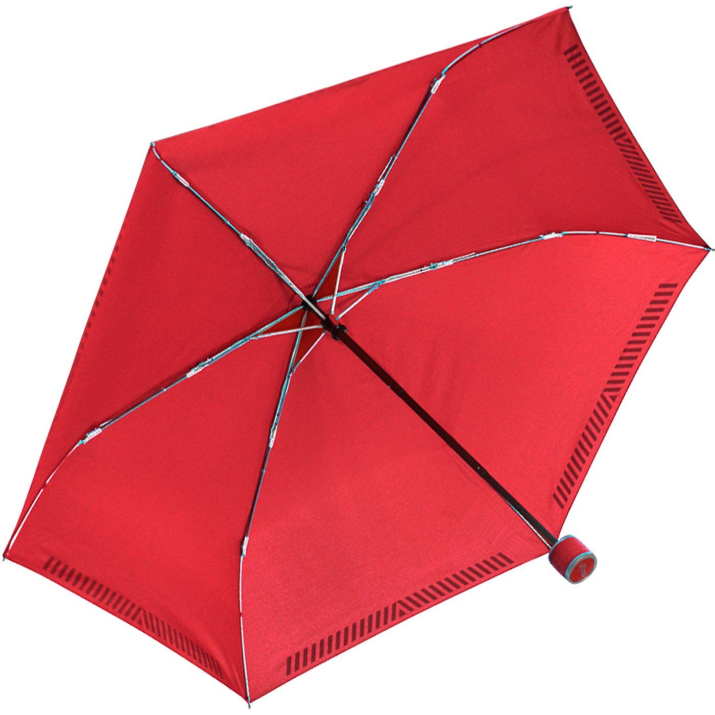 iX-brella Taschenregenschirm Mini Kinderschirm rot leicht, Reflex Safety reflektierend extra