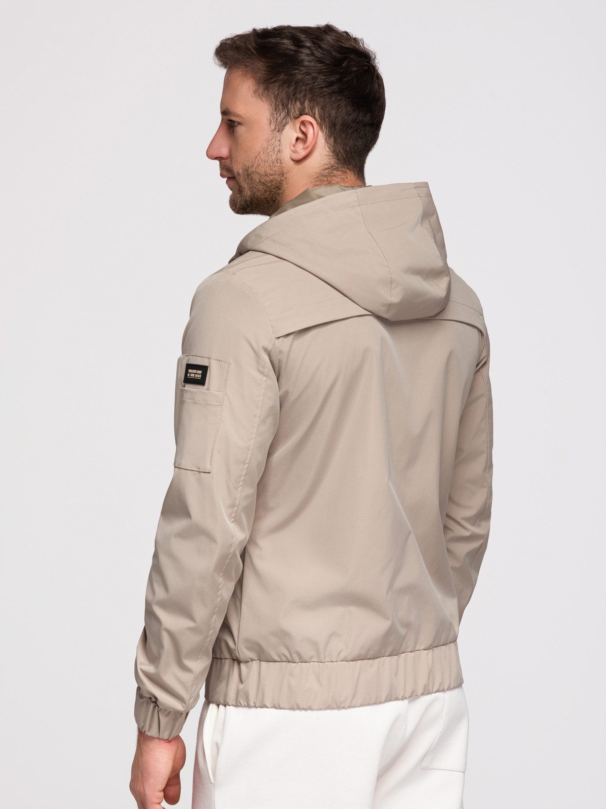 OMBRE Allwetterjacke Herren Allwetterjacke wasserdicht mit Kapuze Beige L (kein Set, 1-St)