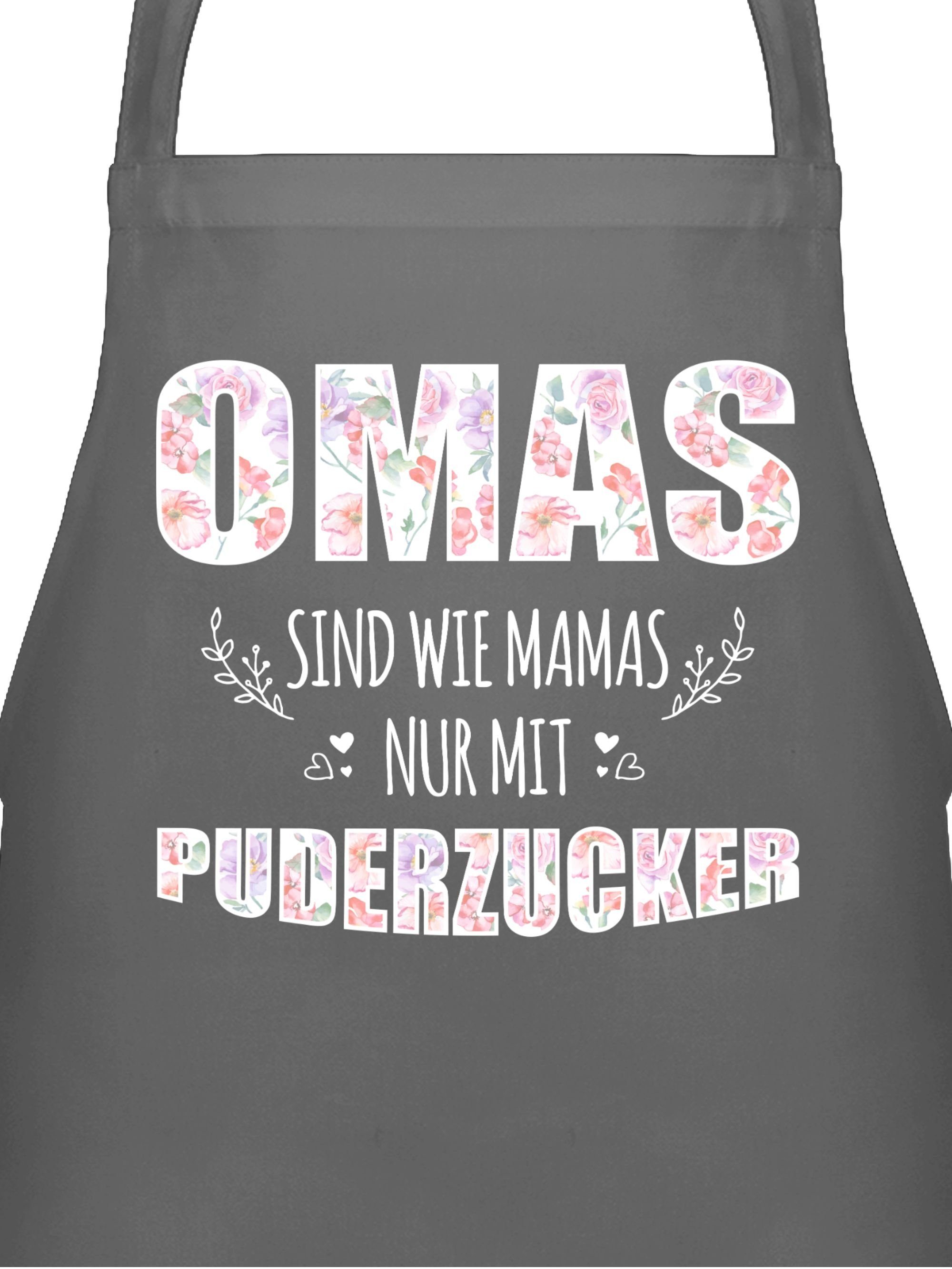 Shirtracer Kochschürze Omas sind wie Mamas nur mit Puderzucker - Geschenk O günstig online kaufen