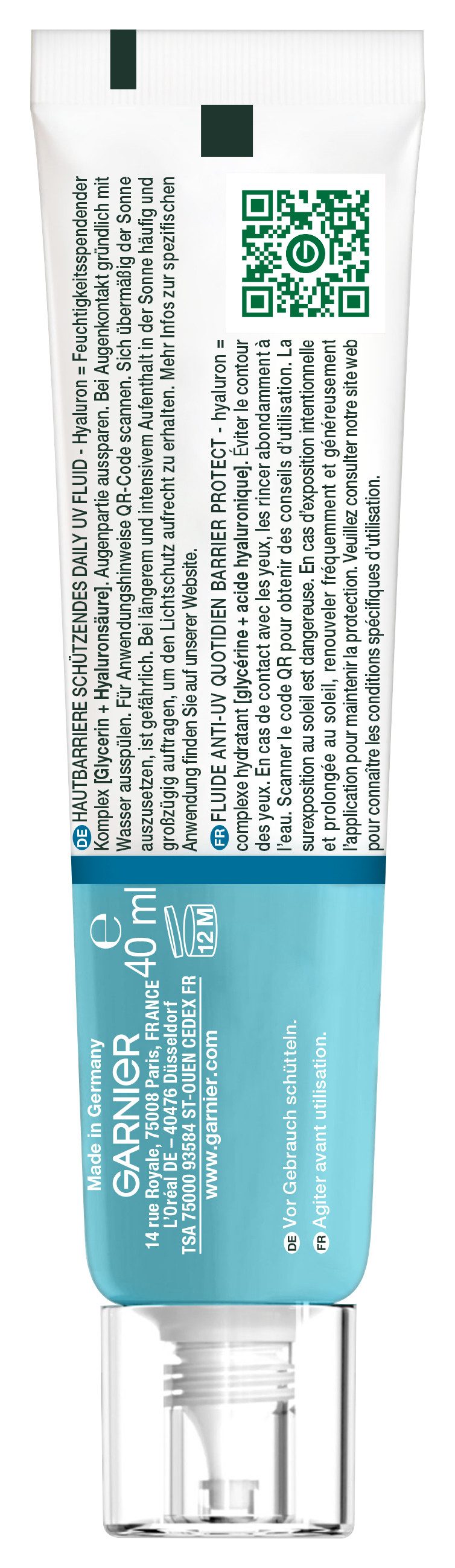 GARNIER Gesichtsfluid HYALURON BARRIER PROTECT DAILY UV FLUID LSF50+