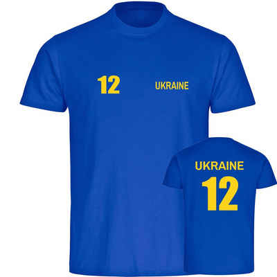 multifanshop T-Shirt Herren Ukraine - Trikot 12 - Männer