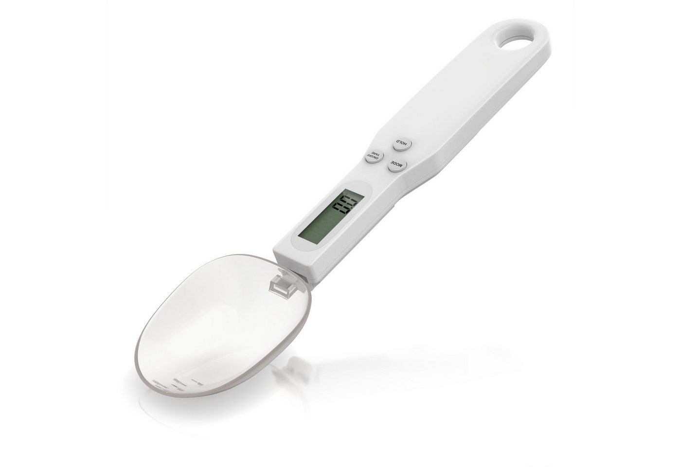 Arendo Löffelwaage digital Küchenwaage Feinwaage, LCD-Anzeige, 0,1g Auflösung, max. 500g, (1-tlg), Tara, Hold, Auto‑Abschaltung 60 s, g/oz/gn/ct/ml, Löffel abnehmbar