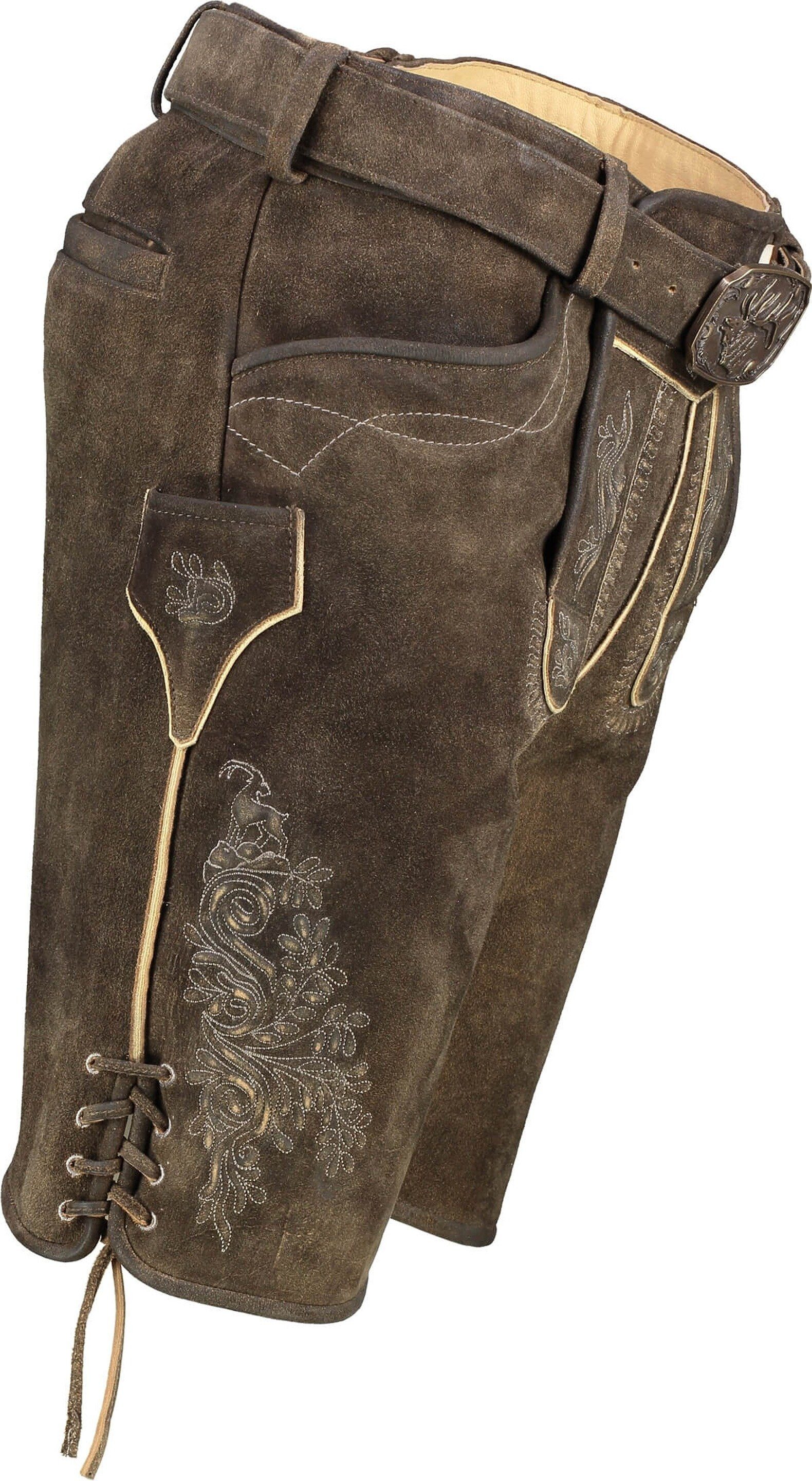 Spieth & Wensky Lederhose SPIETH & WENSKY Leder-Shorts Asper espresso Ziegenleder