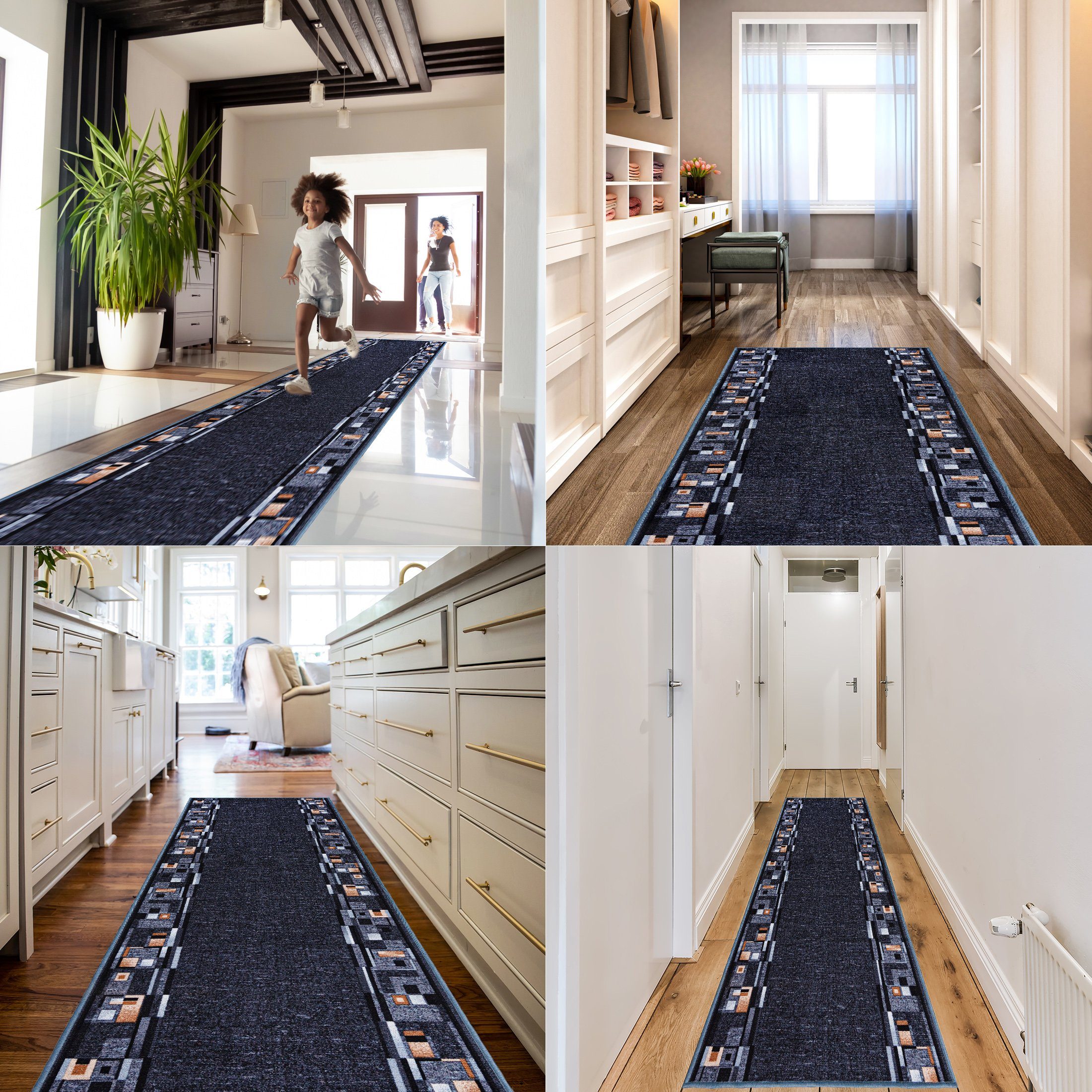 Mazovia Läufer Läufer Teppichläufer Brücke - Vorzimmer Küche - Grau, 67 x 1 günstig online kaufen