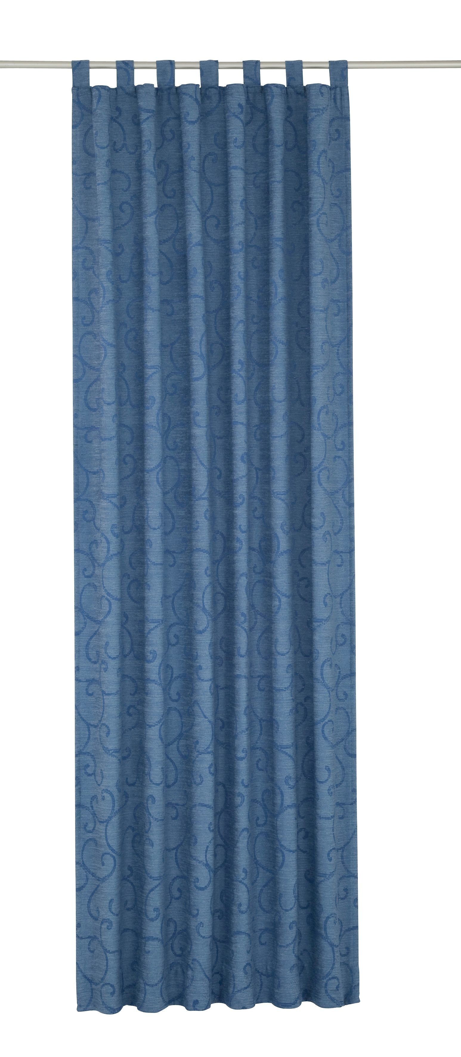 Vorhang Toco-Ranke, Wirth, Schlaufen (1 St), blickdicht, Chenille blau