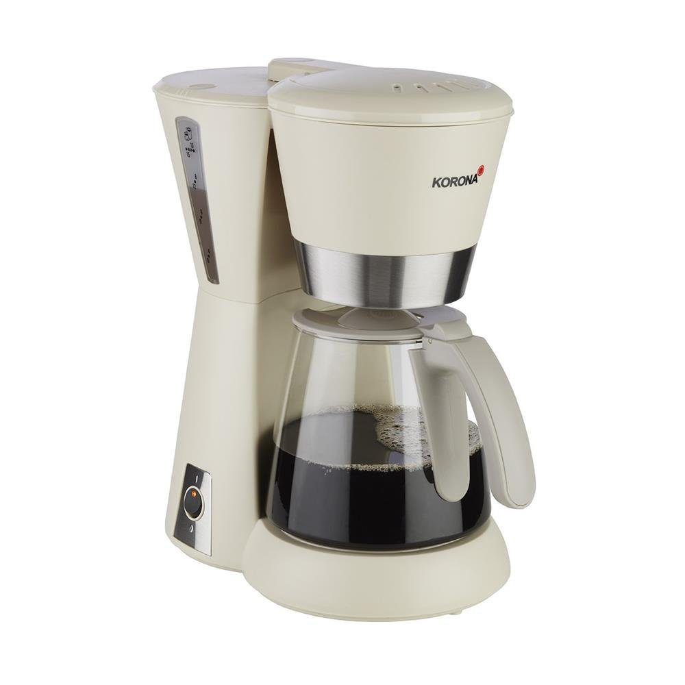 KORONA Filterkaffeemaschine Kaffeemaschine 10205, 1.25l Kaffeekanne, Papierfilter 4, Kaffeemaschine, Sandgrau, 10 Tassen Cremé