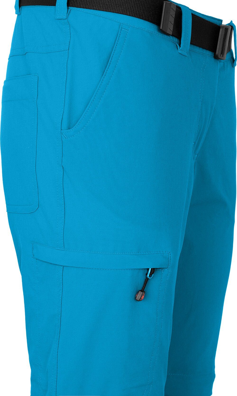 Bergson Zip-off-Hose Damen Zipp-Off vielseitig, Wanderhose, Kurzgrößen, pflegeleicht, BENNETT Ozean (slim) blau