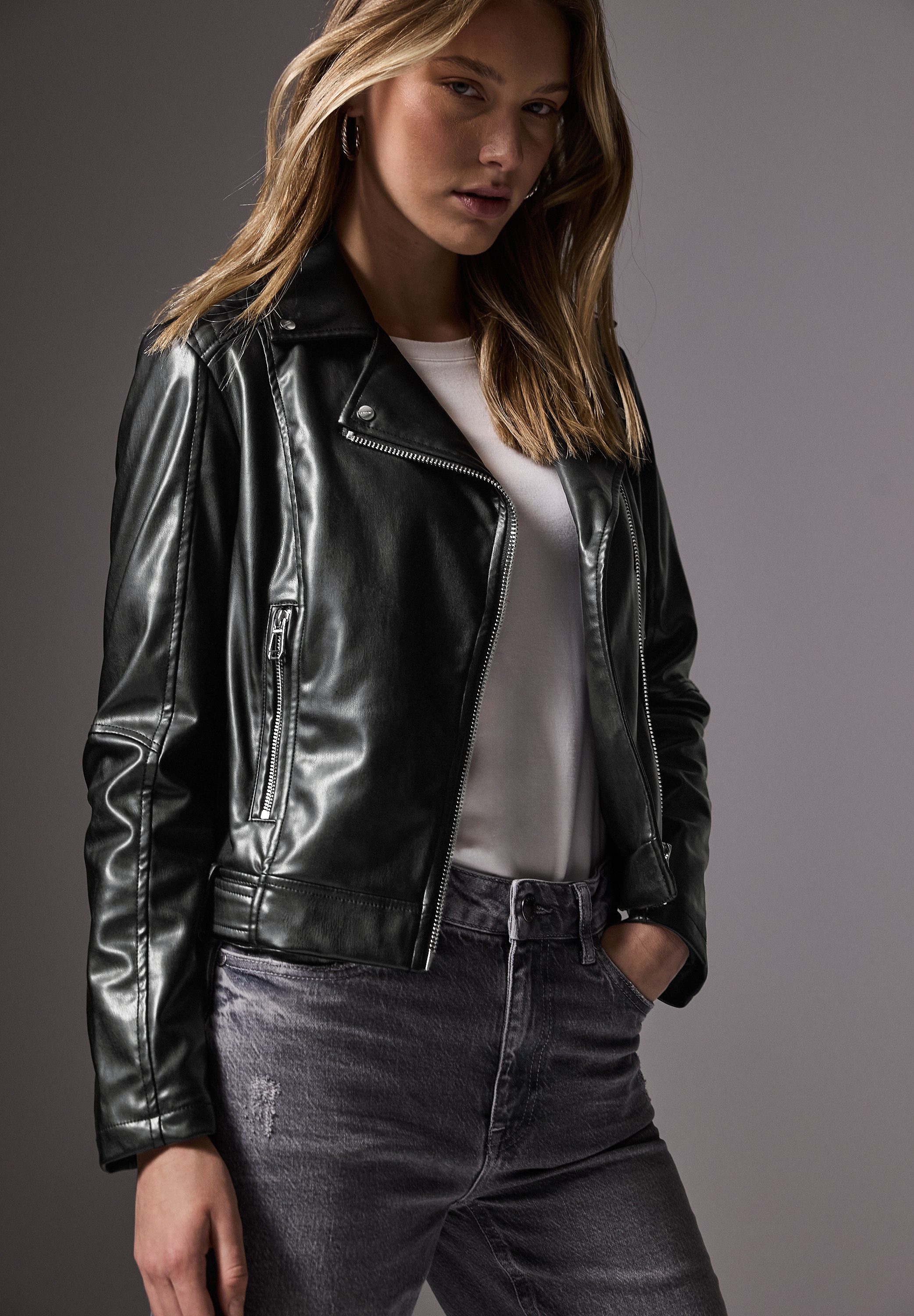 STREET ONE STUDIO Bikerjacke mit Reverskragen