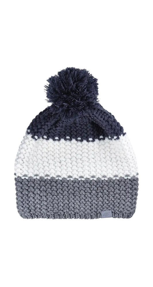 4F Bommelmütze Wintermütze (Bommel) M461 Cap - grau/weiss/dunkelblau