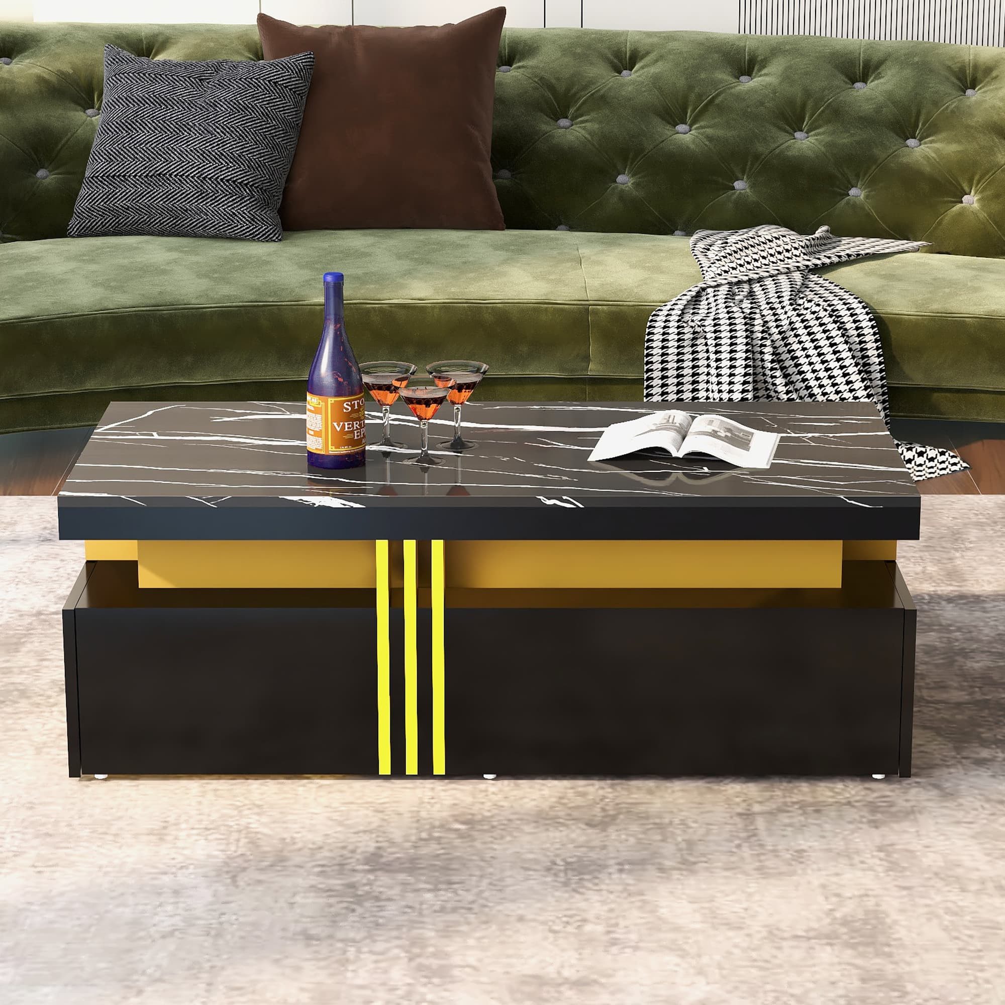 ANYSUN Couchtisch Wohnzimmertisch Hochglanz (Set, 1Tisch), Breite 100 cm
