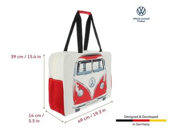 VW Collection by BRISA Einkaufsshopper Volkswagen Beach Bag mit T1 Bulli Bus Motiv, Mit Reißverschluss und Ziehern in Bus Form