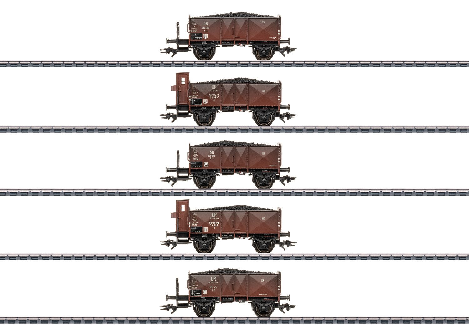 Märklin Güterwagen Kohlewagen-Set, DB, Ep.III - 46047, Spur H0