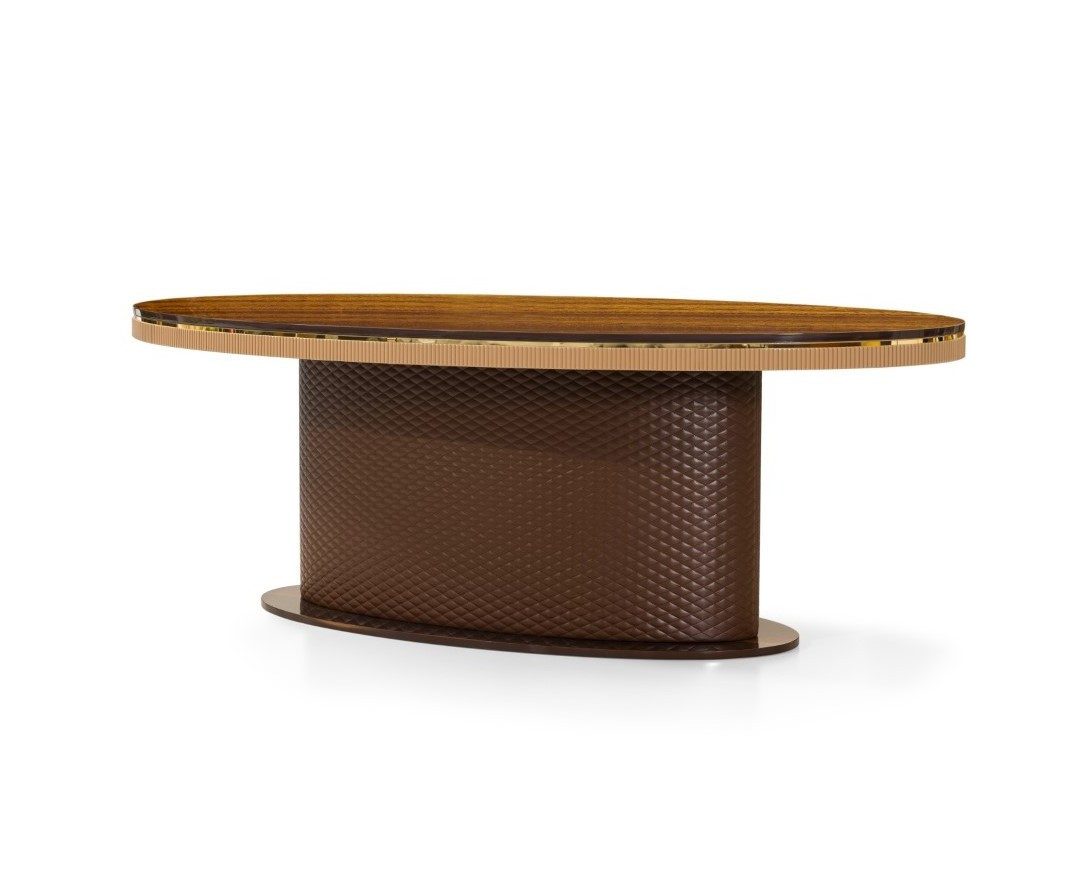 Xlmoebel Esstisch Brauner Ovaltisch aus Holz mit eleganter Tischplatte (1-St), Made in Europa