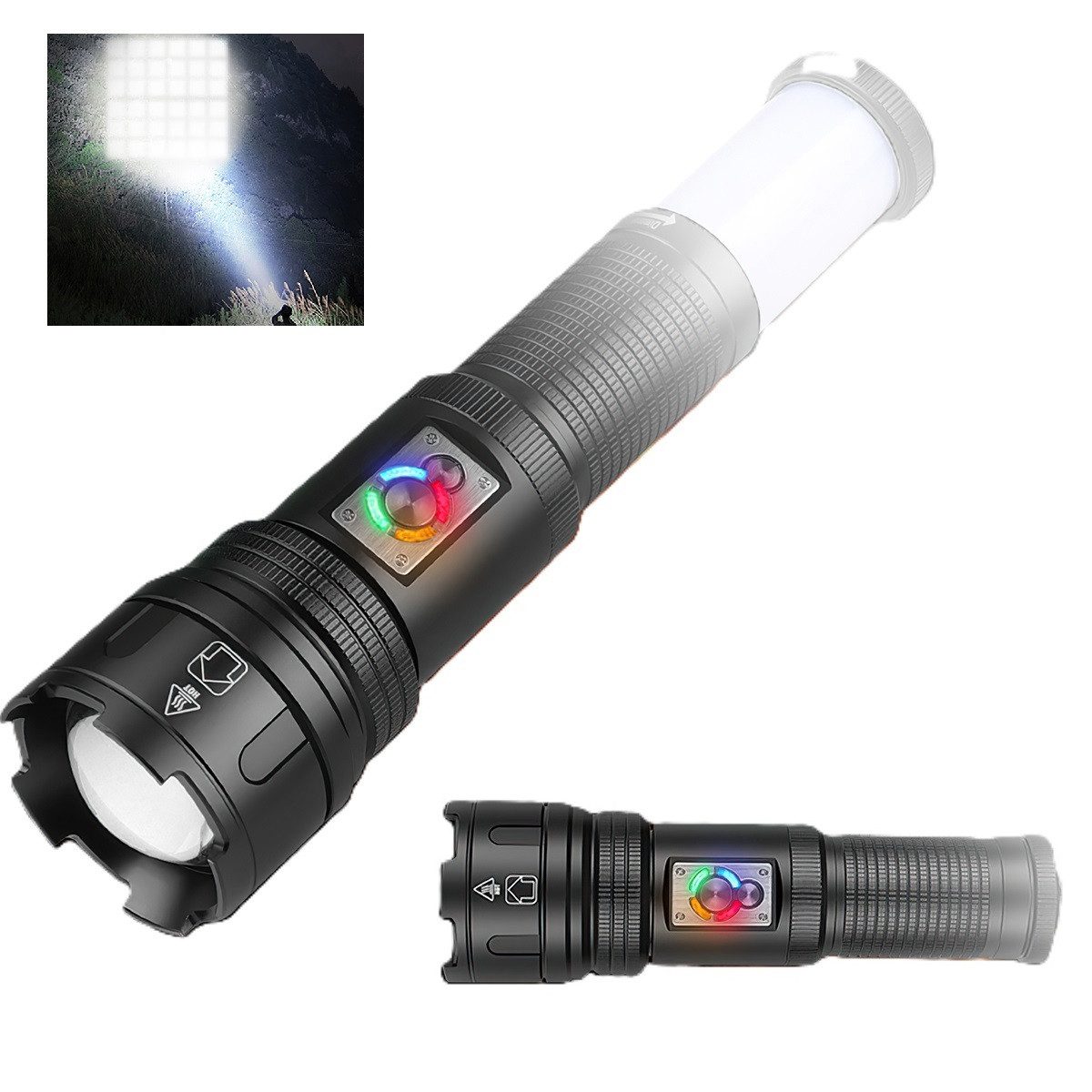 DOPWii LED Taschenlampe Camping LED Taschenlampe, Aufladbar Flashlight, Mehrere Lichtmodi, Superhelle Flashlight,1800LM,Campinglampe 10 Modi,Starke Wasserdicht