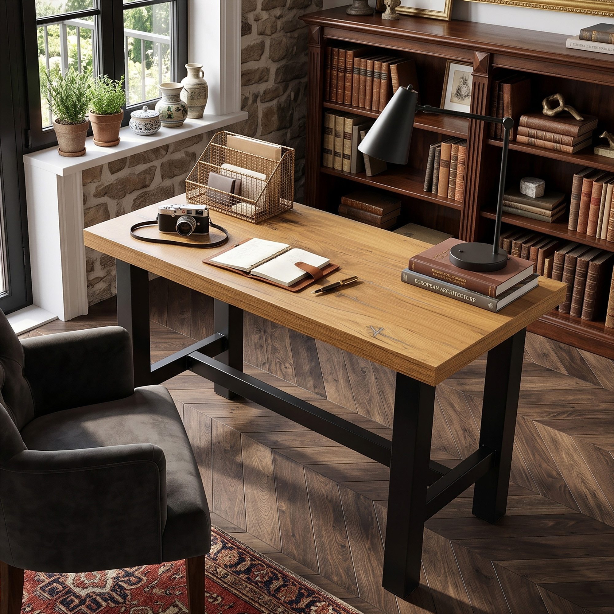 DUBI Möbel Schreibtisch THOR, Extrem stabiler Home Office Tisch in 120 oder 160 cm