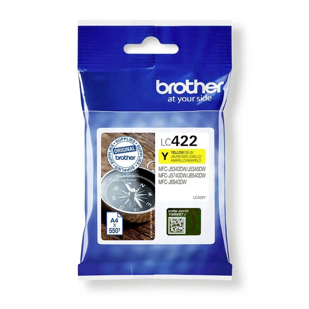 Brother Original Tintenpatrone für 550 Seiten LC422Y Tintenpatrone