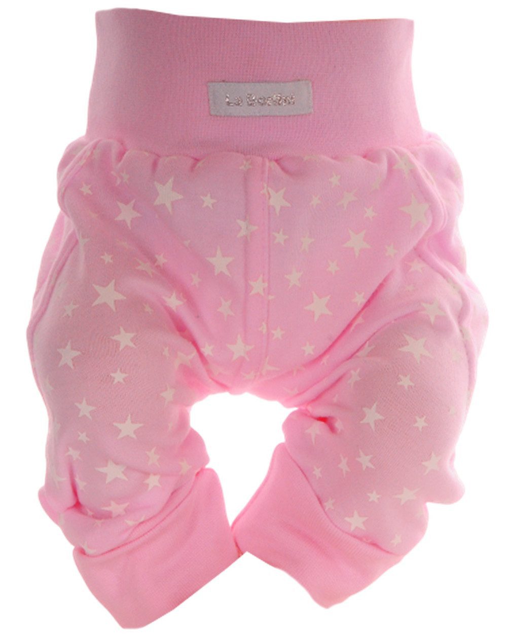 Schlupfhose Babyhose Hose für Neugeborene in Rosa Mitwachshose Erstlingshose