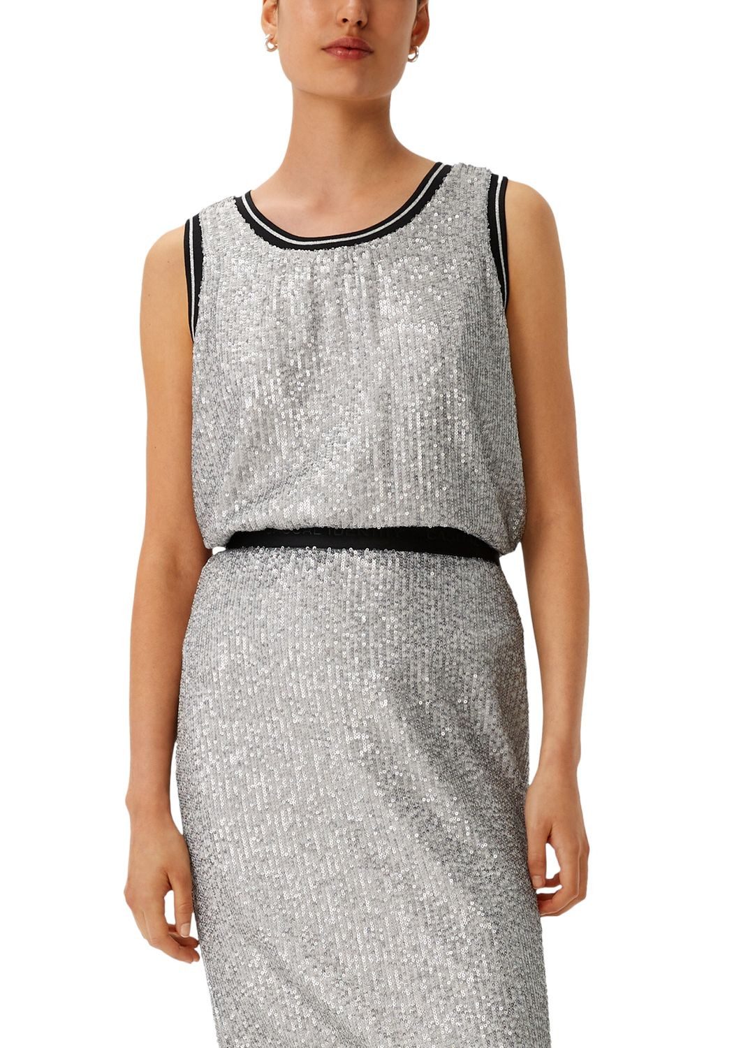 comma casual identity T-Shirt Glamour Blusentop mit Pailletten günstig online kaufen