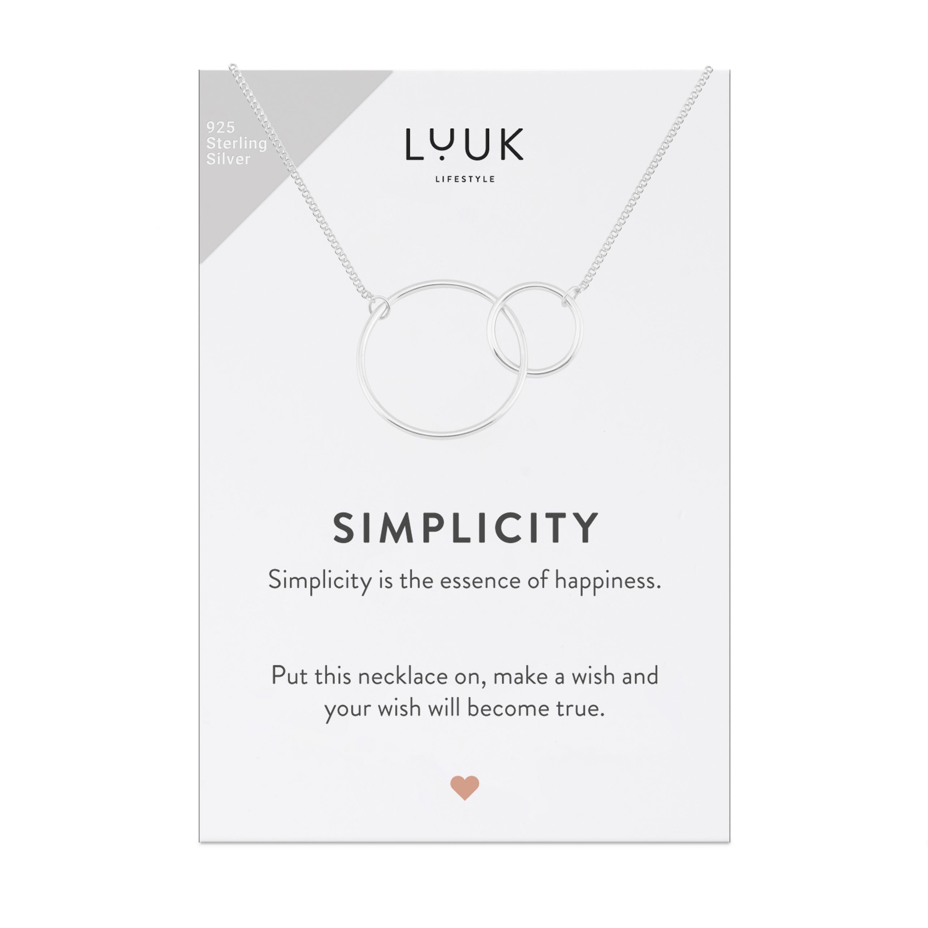 mit Kreise, und LIFESTYLE Silberkette Geschenkkarte verschlungenen Ringen LUUK SIMPLICITY