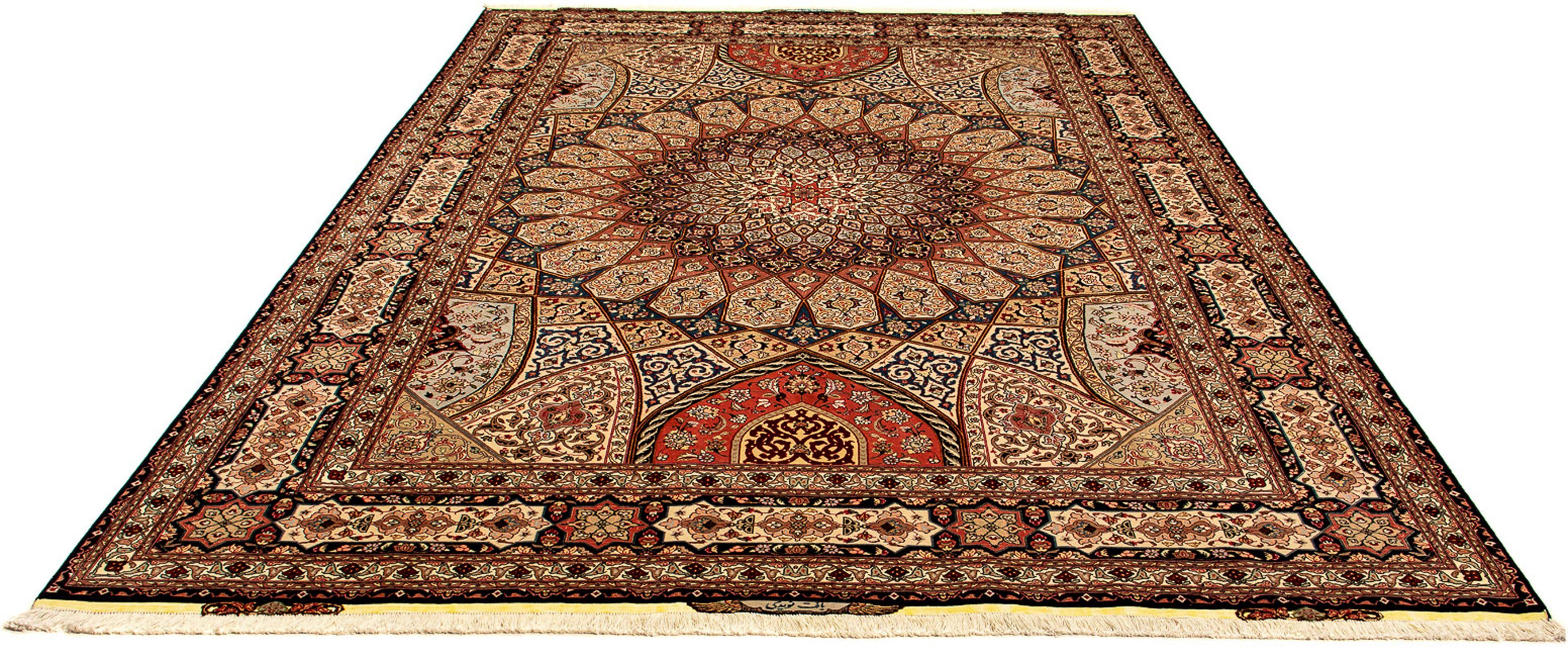 Orientteppich Perser - Täbriz - Royal - 343 x 250 cm - mehrfarbig, morgenland, rechteckig, Höhe: 7 mm, Wohnzimmer, Handgeknüpft, Einzelstück mit Zertifikat