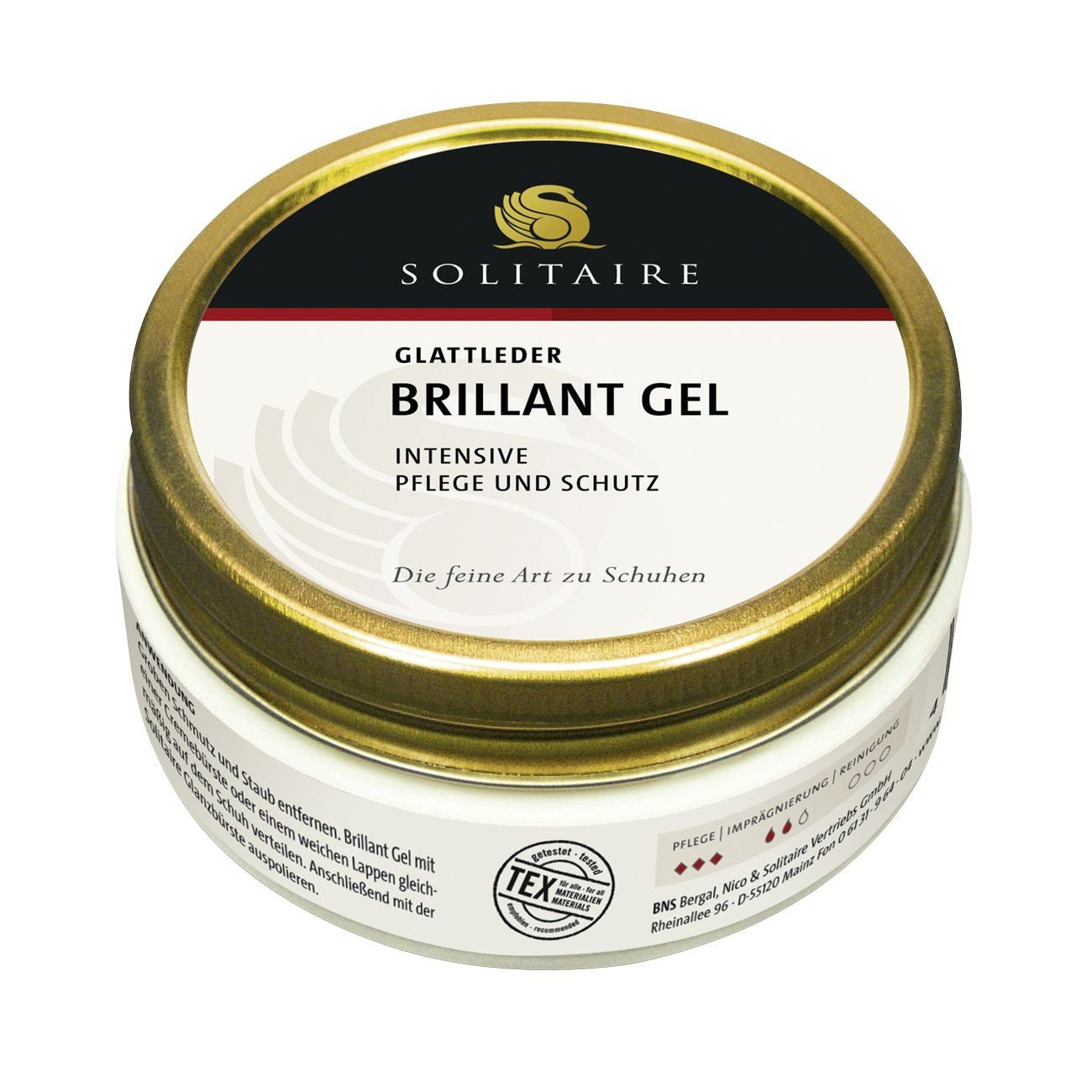 Solitaire Brilliant Gel - Pflegt und nährt hochwertige Glattleder intensiv Schuhcreme