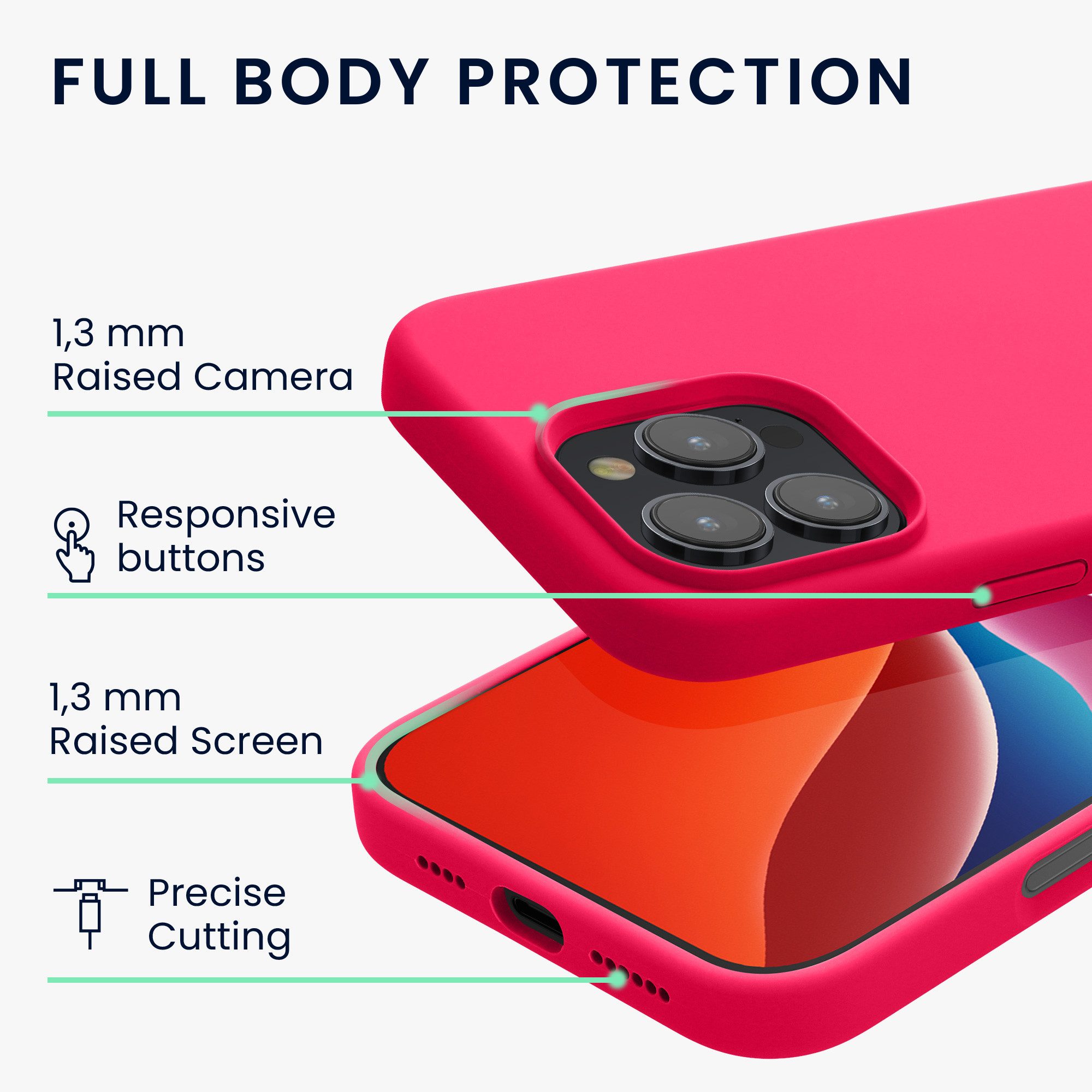 kwmobile Handyhülle Hülle für Apple iPhone 16 Pro Max, Hülle Silikon gummiert - Handyhülle - Handy Case Cover – Bild 4 von 5