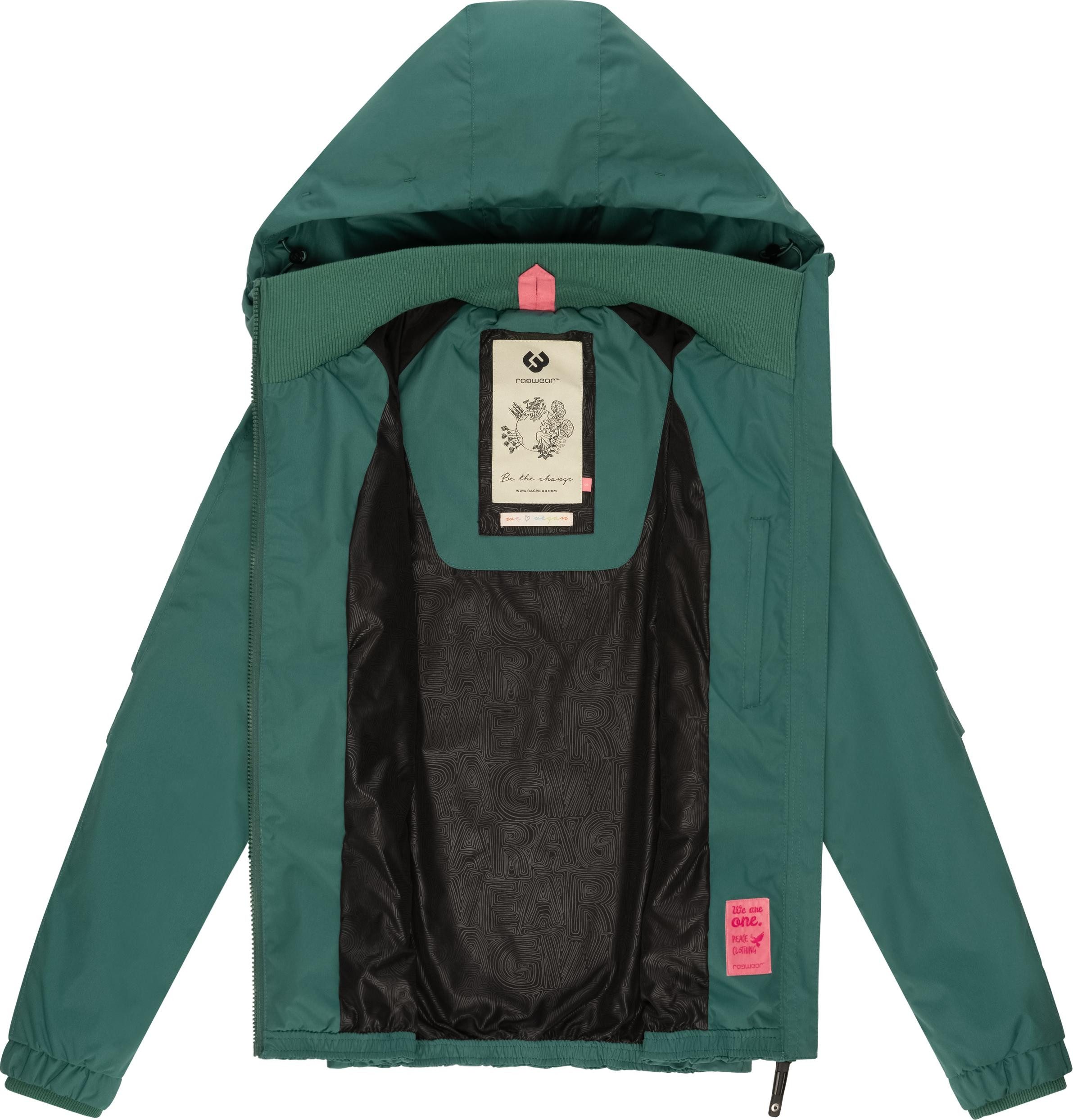 Ragwear Outdoorjacke Dizzie Wasserdichte Übergangsjacke mit großer Kapuze