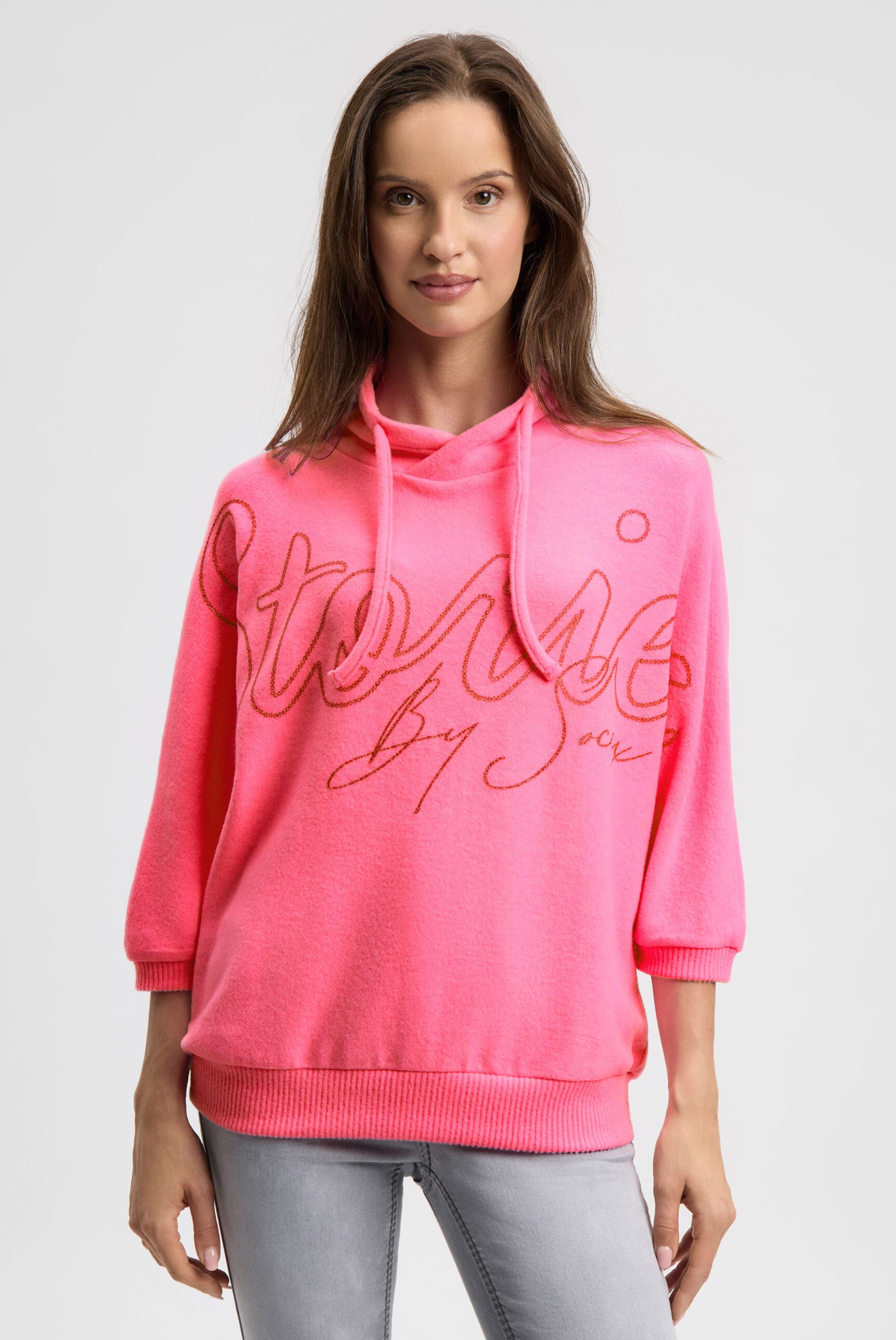 SOCCX Rundhalspullover aus Flauschstrick