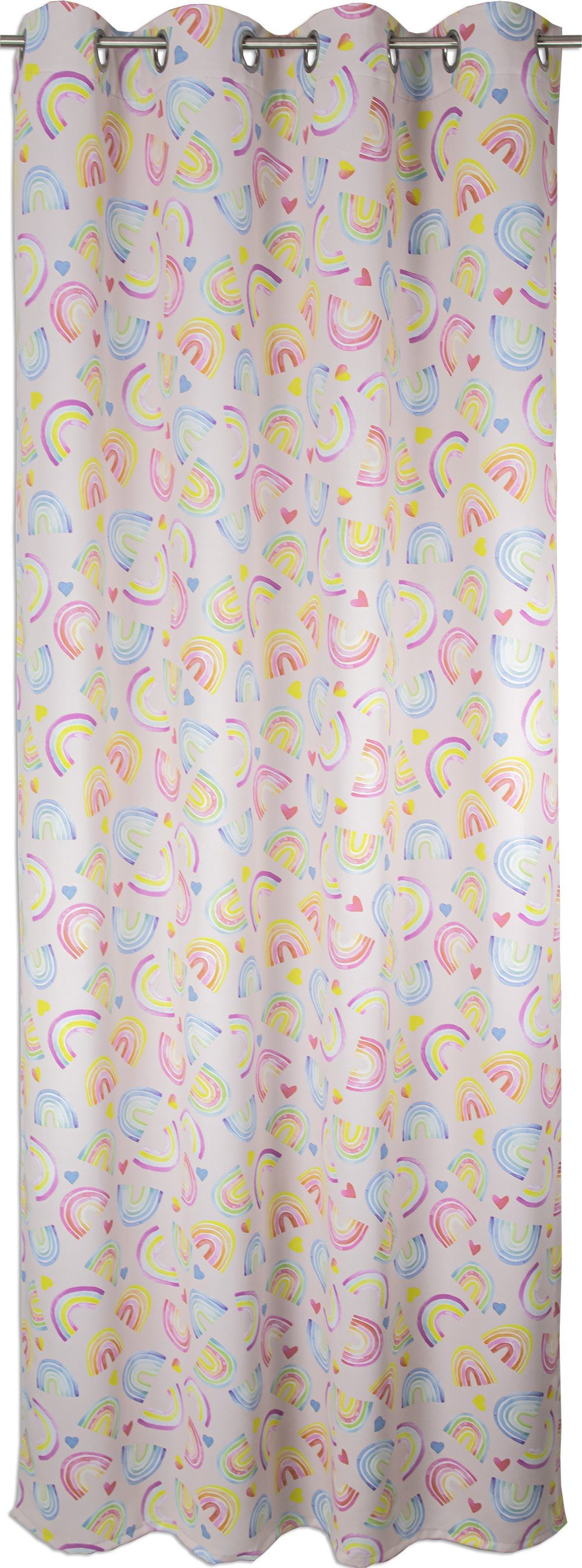 EXPERIENCE Verdunkelungsvorhang Ösenschal Ösenvorhang verdunkelnd Verdunklungsschal Thermovorhang Miana Regenbogen 145x245 cm (1 St), Ösen, Kinderzimmer