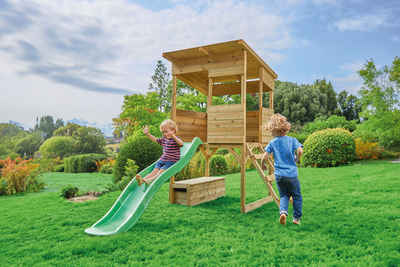 50NRTH Spielhaus »Holz Stelzenhaus, Wildnis«, Spielhaus mit Rutsche, Natur