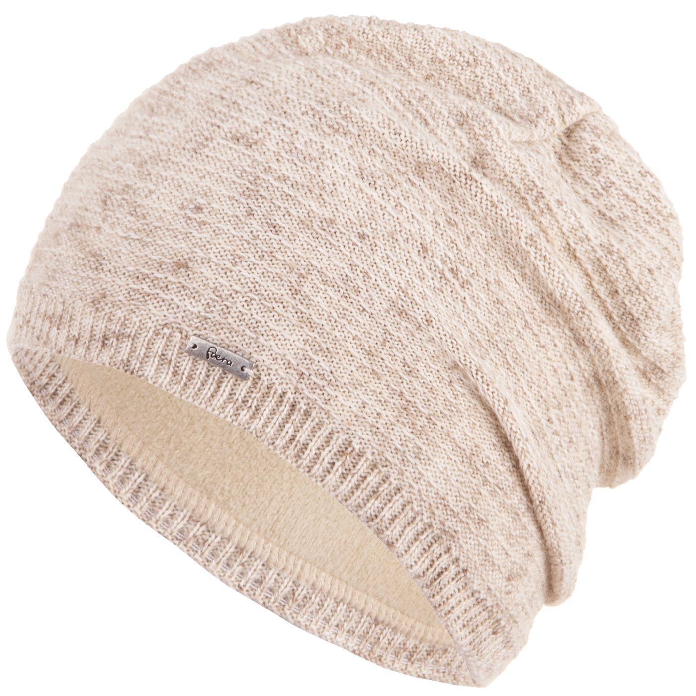 Faera Strickmütze Wintermütze Damen Mütze Beanie Haube gefüttert Strickmütze Damenmütze